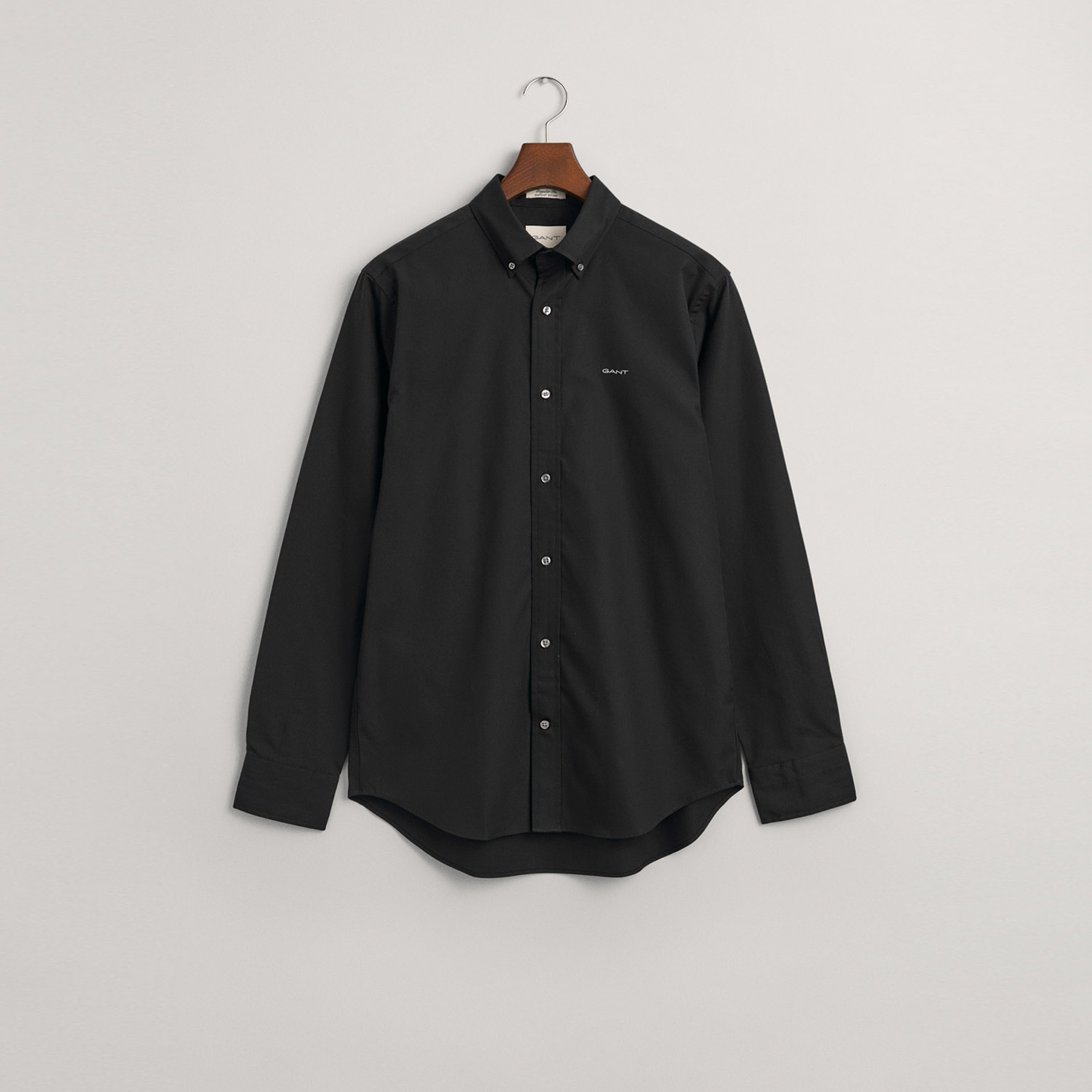 GANT Erkek Siyah Regular Fit Düğmeli Yaka Oxford Gömlek