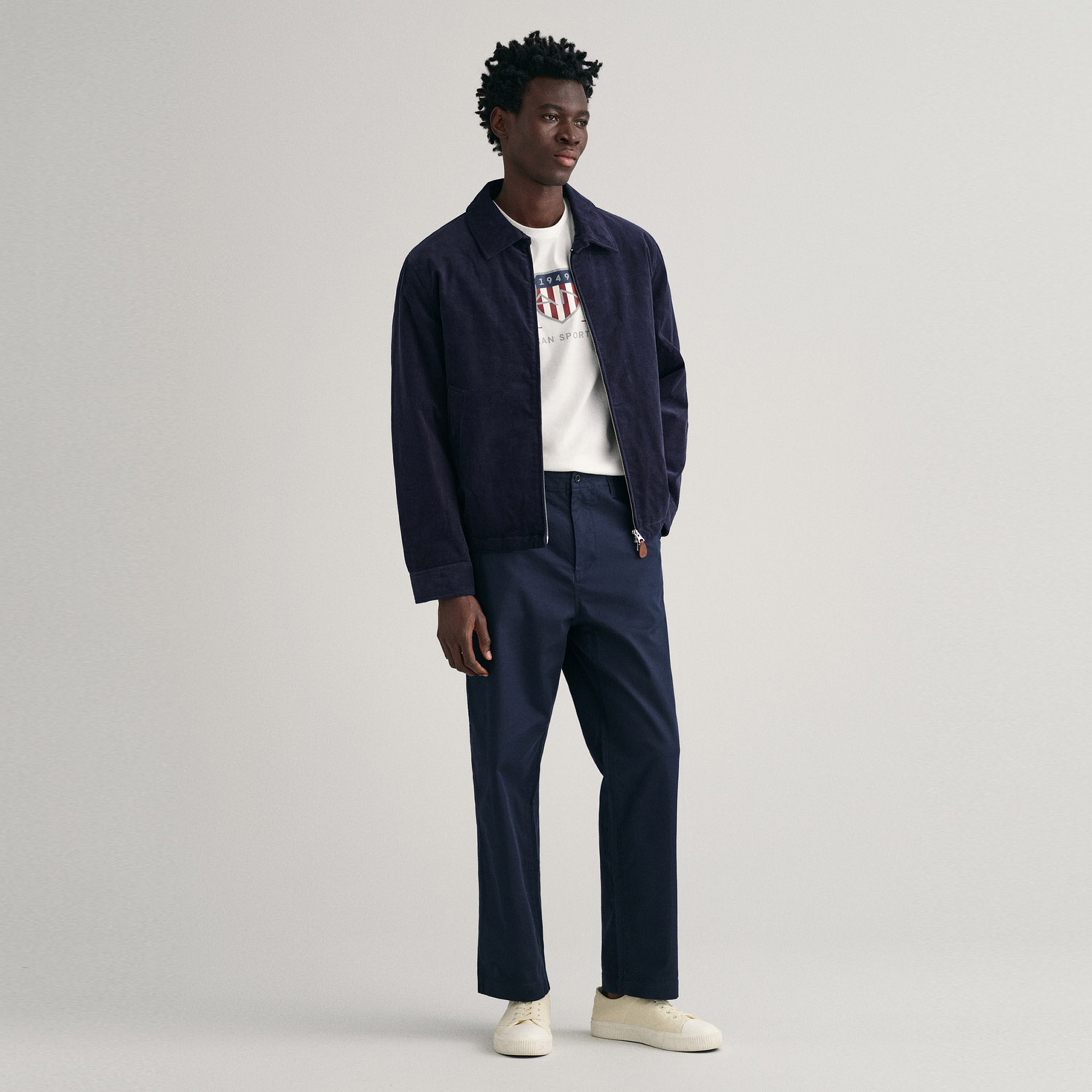 Gant Erkek Beyaz Regular Fit Bisiklet Yaka Logolu T-shirt