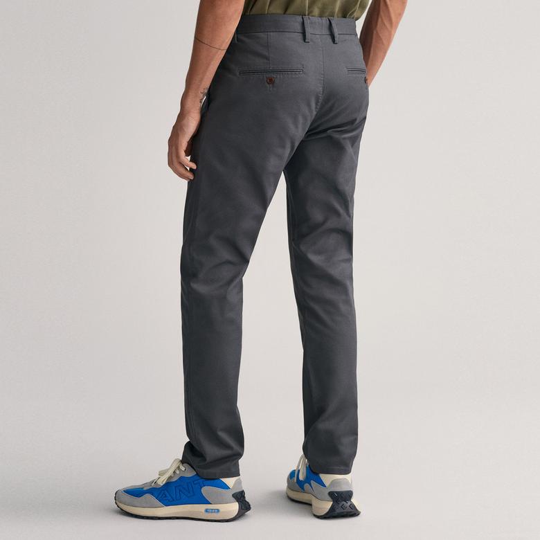 Gant Erkek Gri Slim Fit Chino Pantolon