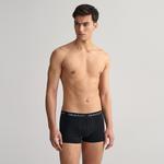 GANT Erkek Siyah Slim Fit Logolu 3'lü Boxer
