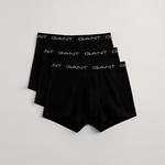 GANT Erkek Siyah Slim Fit Logolu 3'lü Boxer