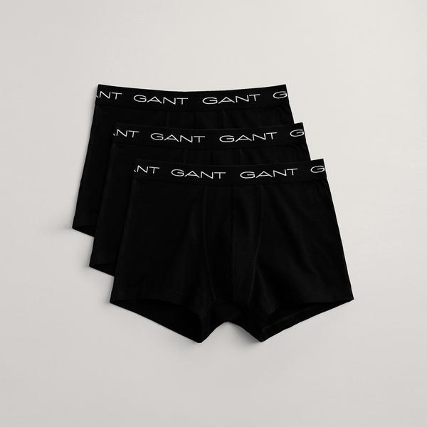 GANT Erkek Siyah Slim Fit Logolu 3'lü Boxer