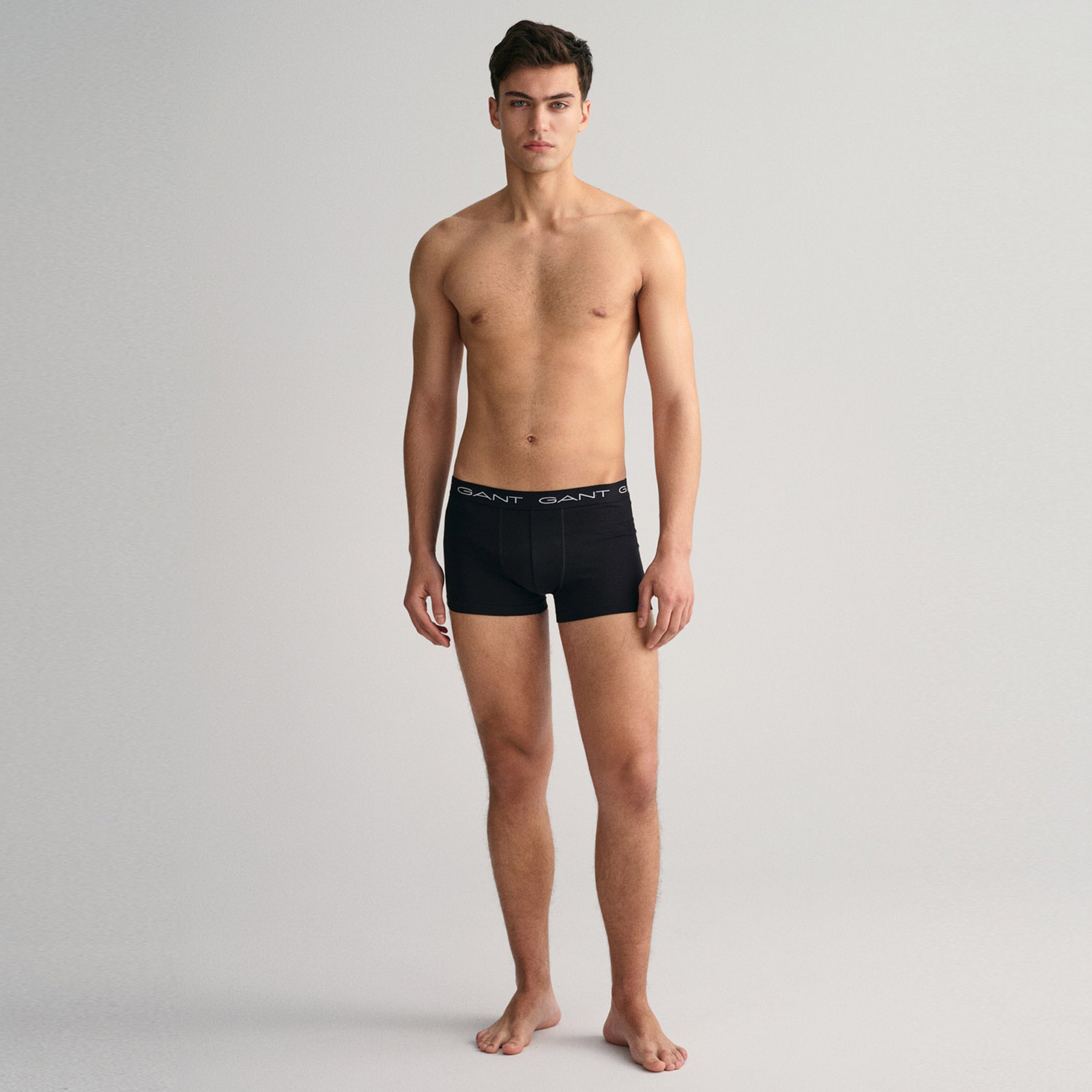 GANT Erkek Siyah Slim Fit Logolu 3'lü Boxer