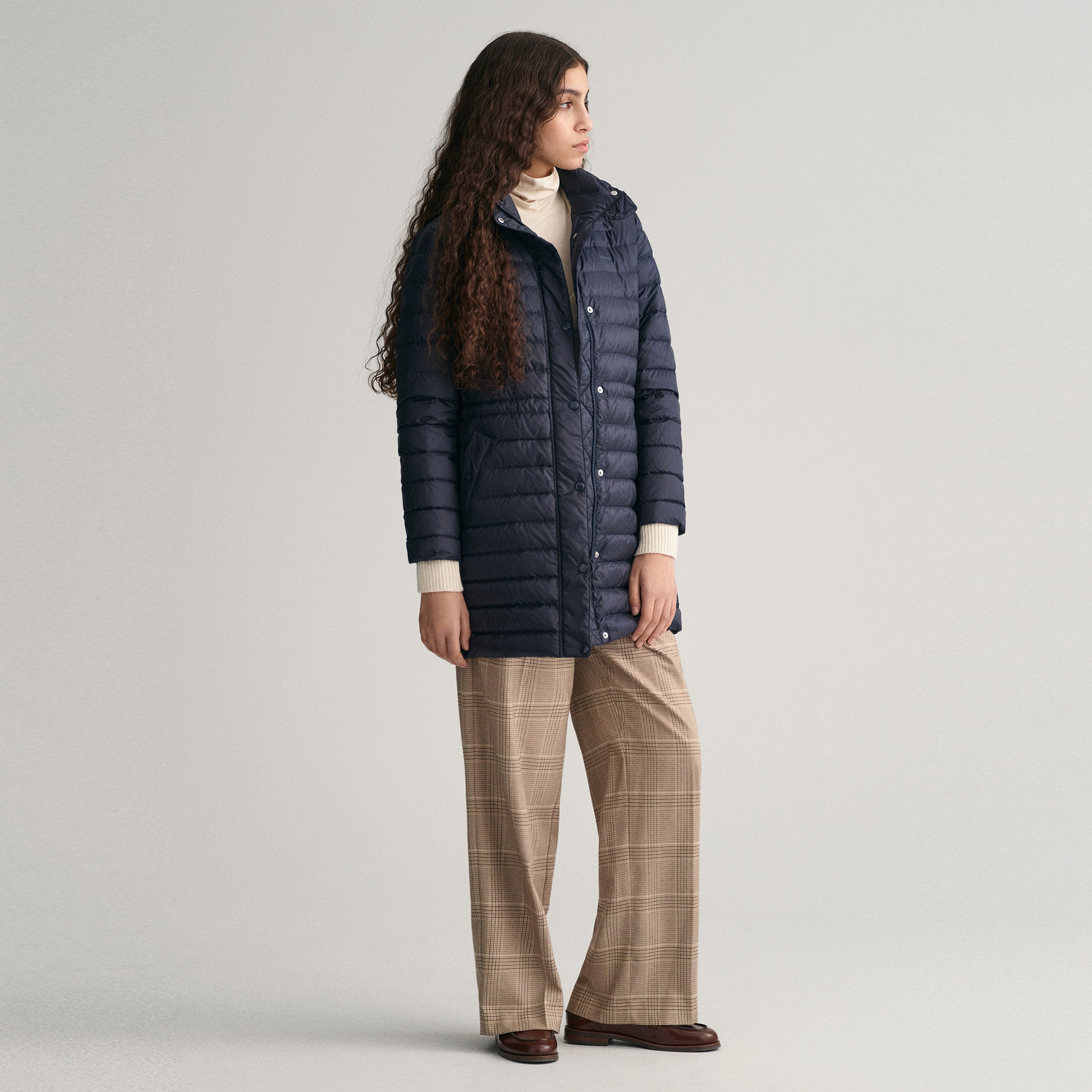 GANT Kadın Lacivert Dik Yaka Kapitone Mont