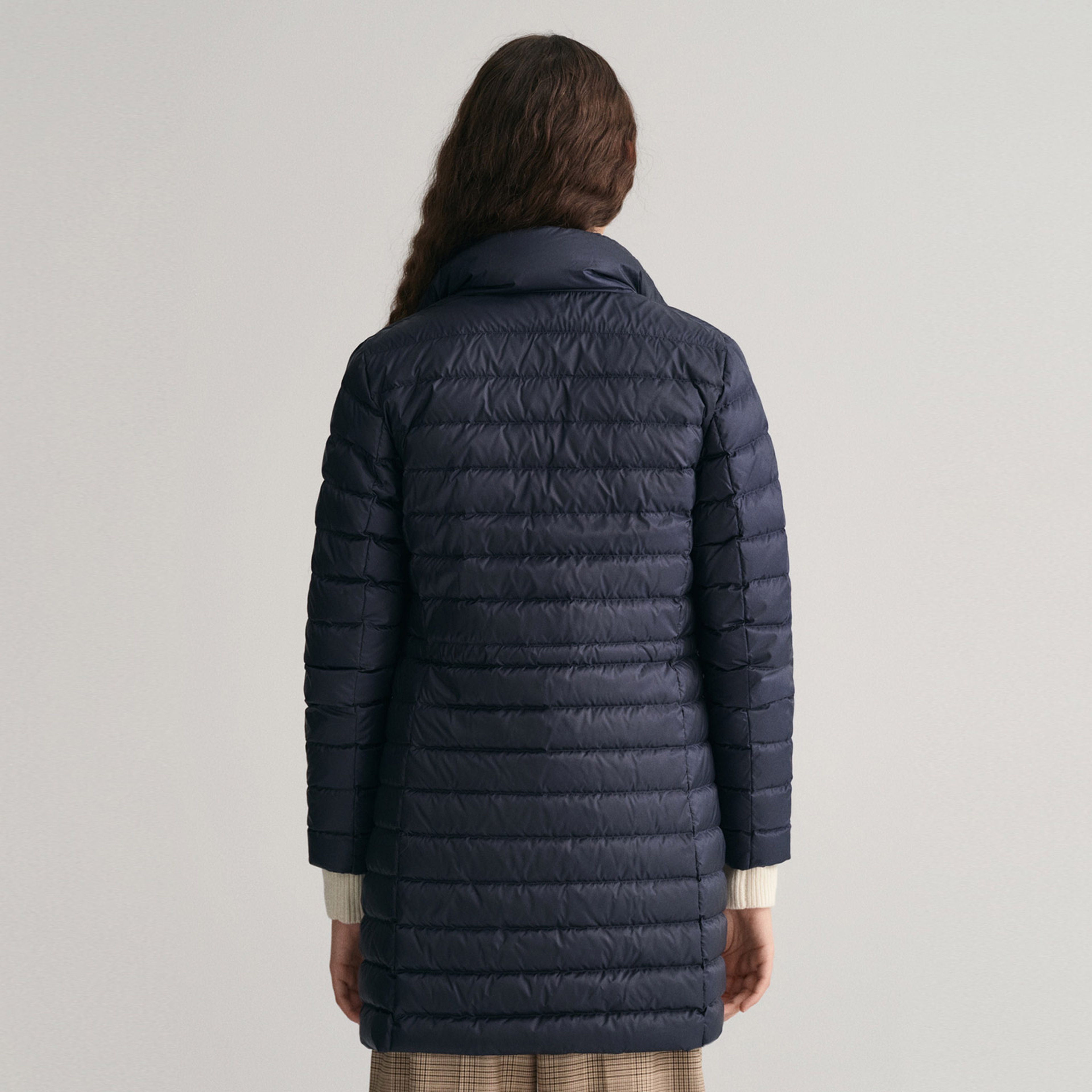 GANT Kadın Lacivert Dik Yaka Kapitone Mont