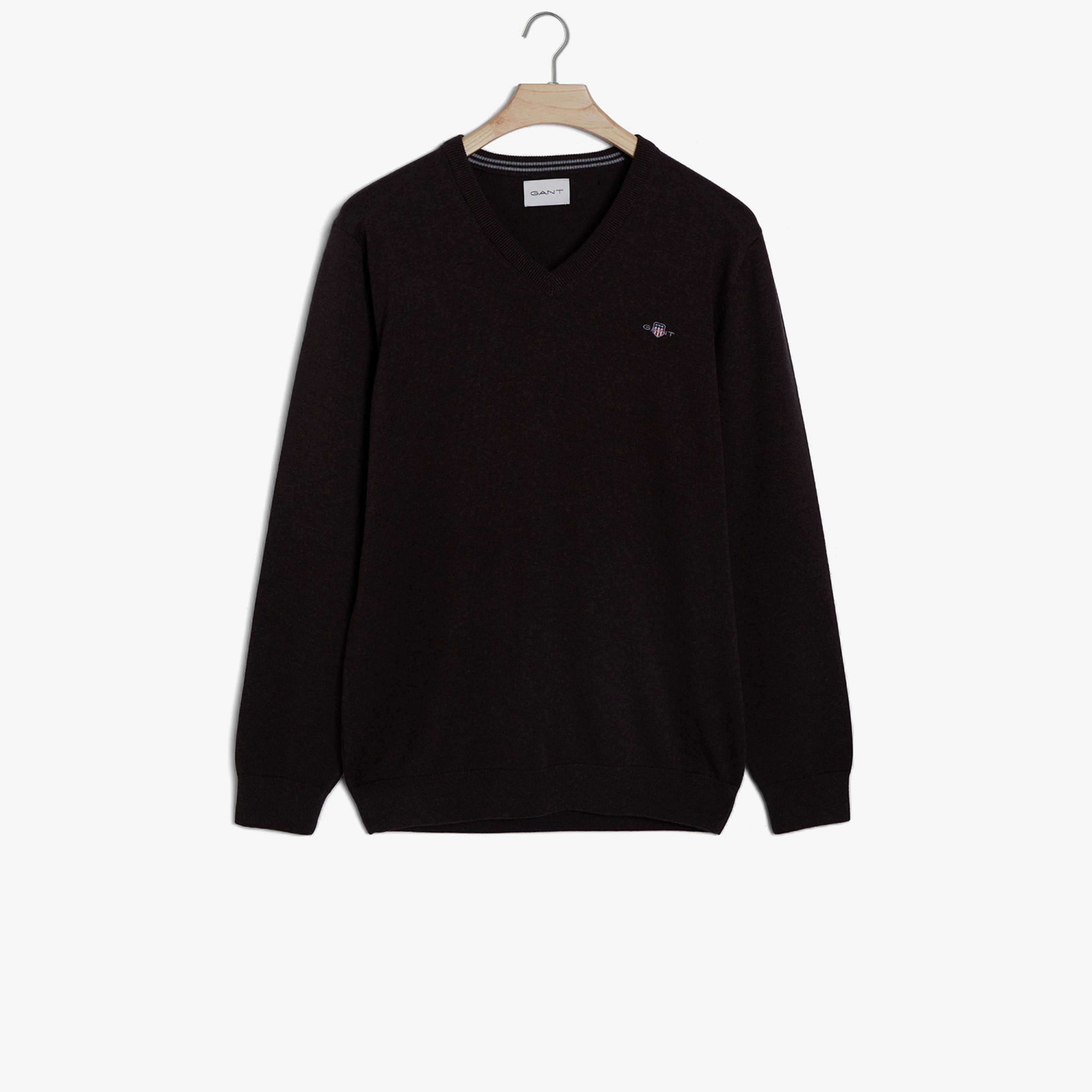 GANT Erkek Kahverengi Regular Fit V Yaka Kazak