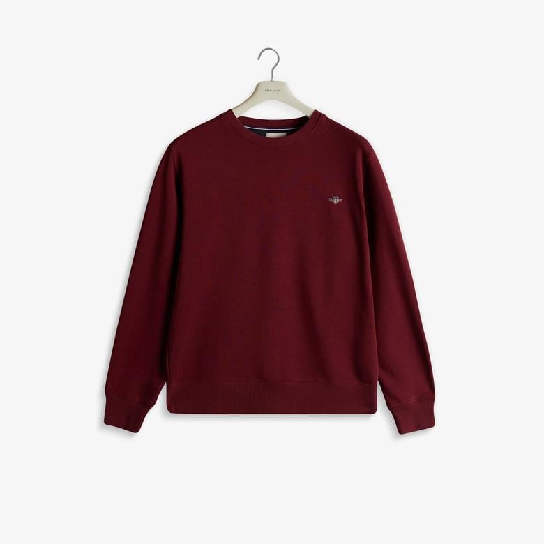 GANT Erkek Bordo Regular Fit Bisiklet Yaka Sweatshirt