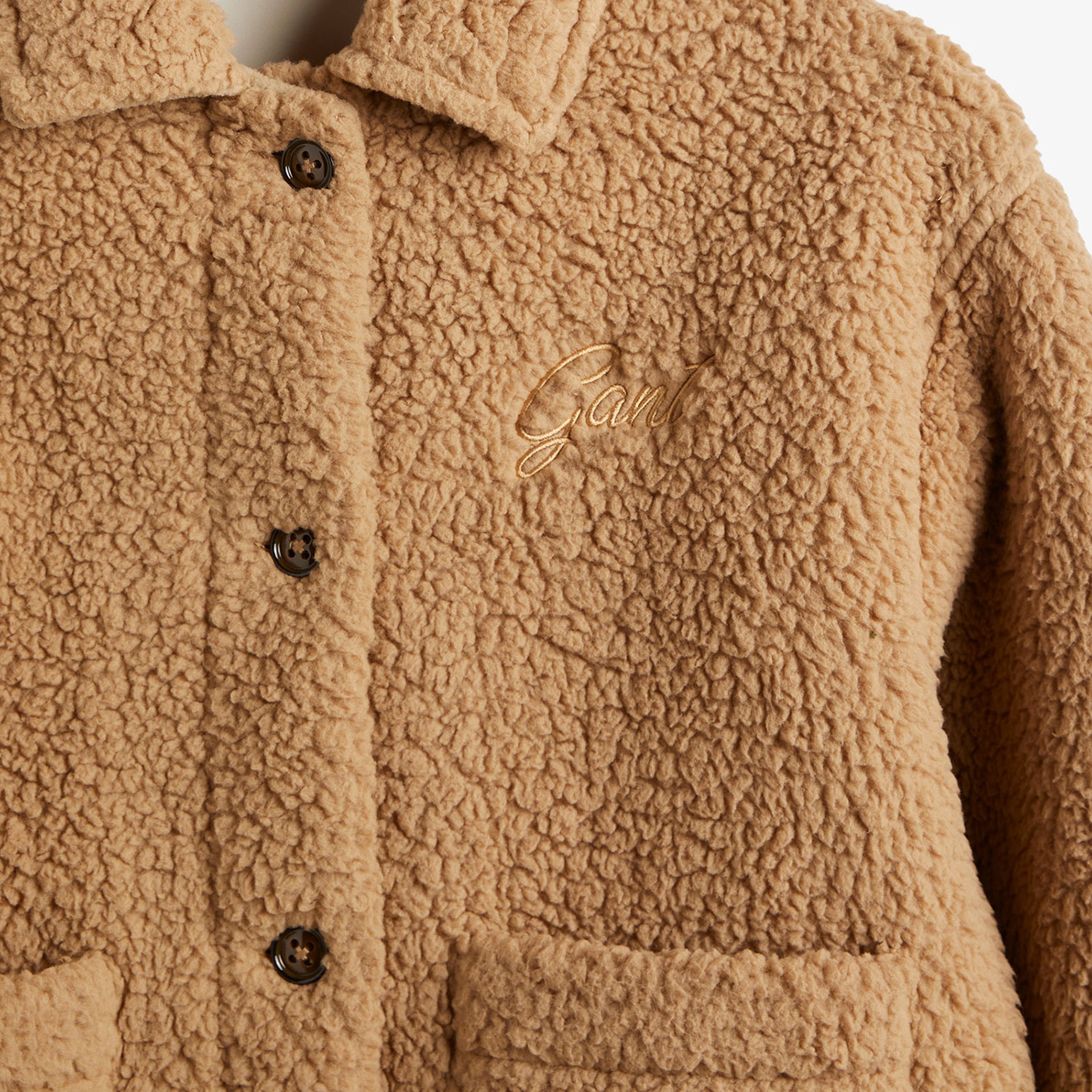 GANT Kadın Bej Gömlek Yaka Logolu Ceket