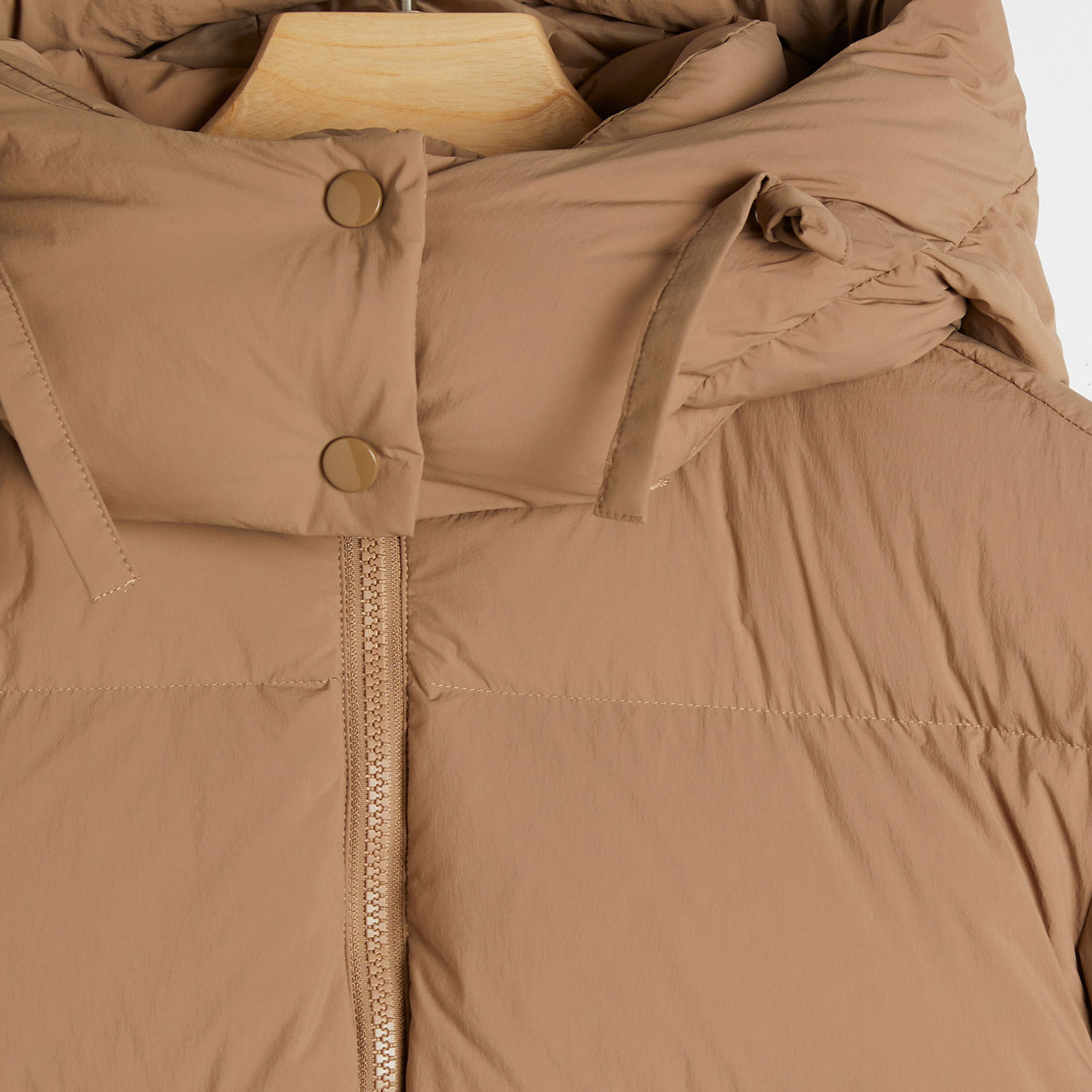 GANT Kadın Kahverengi Kapüşonlu Kapitone Mont