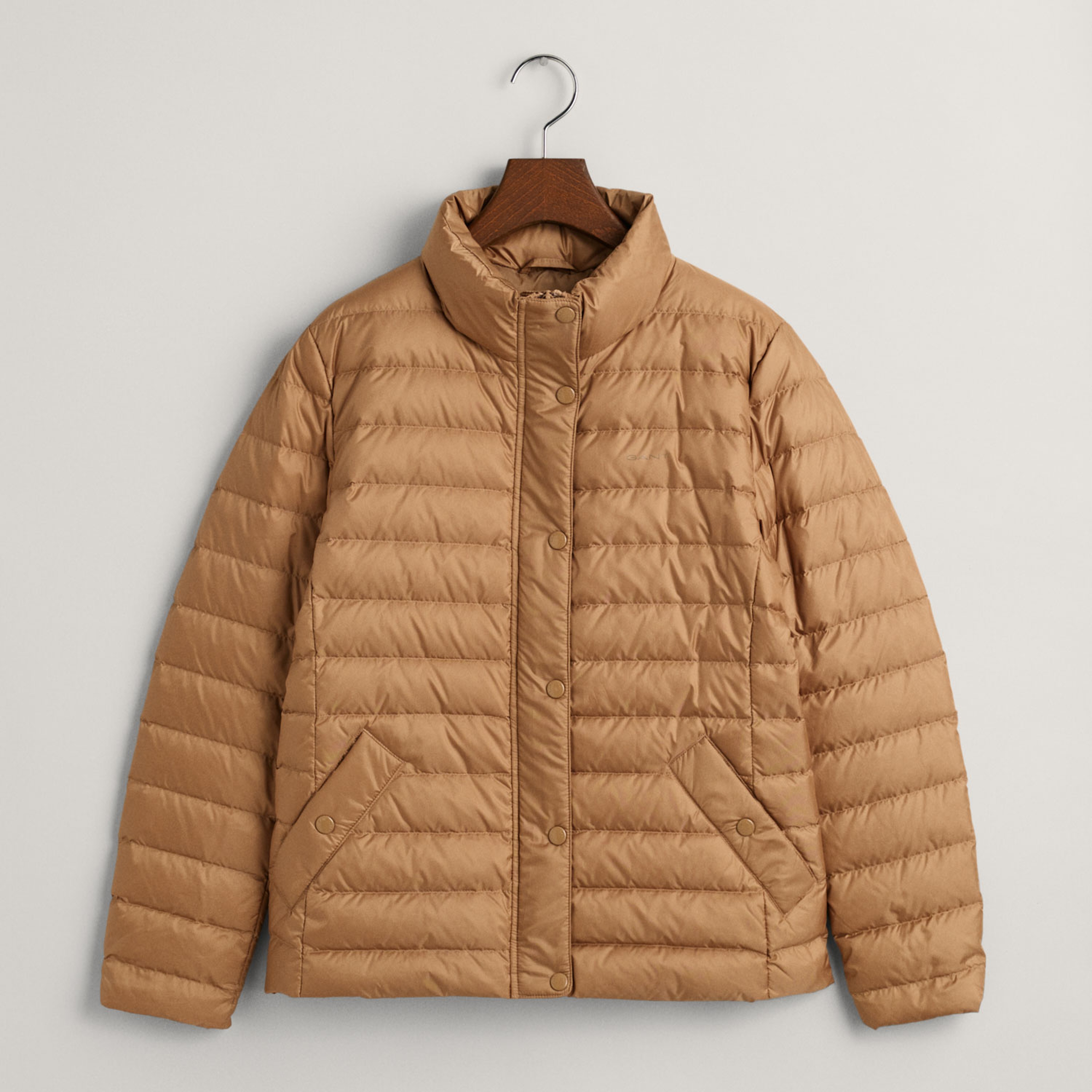 GANT Kadın Kahverengi Dik Yaka Kapitone Mont