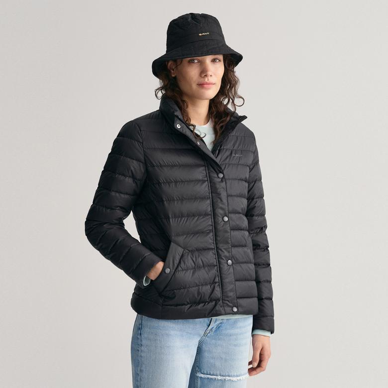 GANT Kadın Siyah Dik Yaka Kapitone Mont