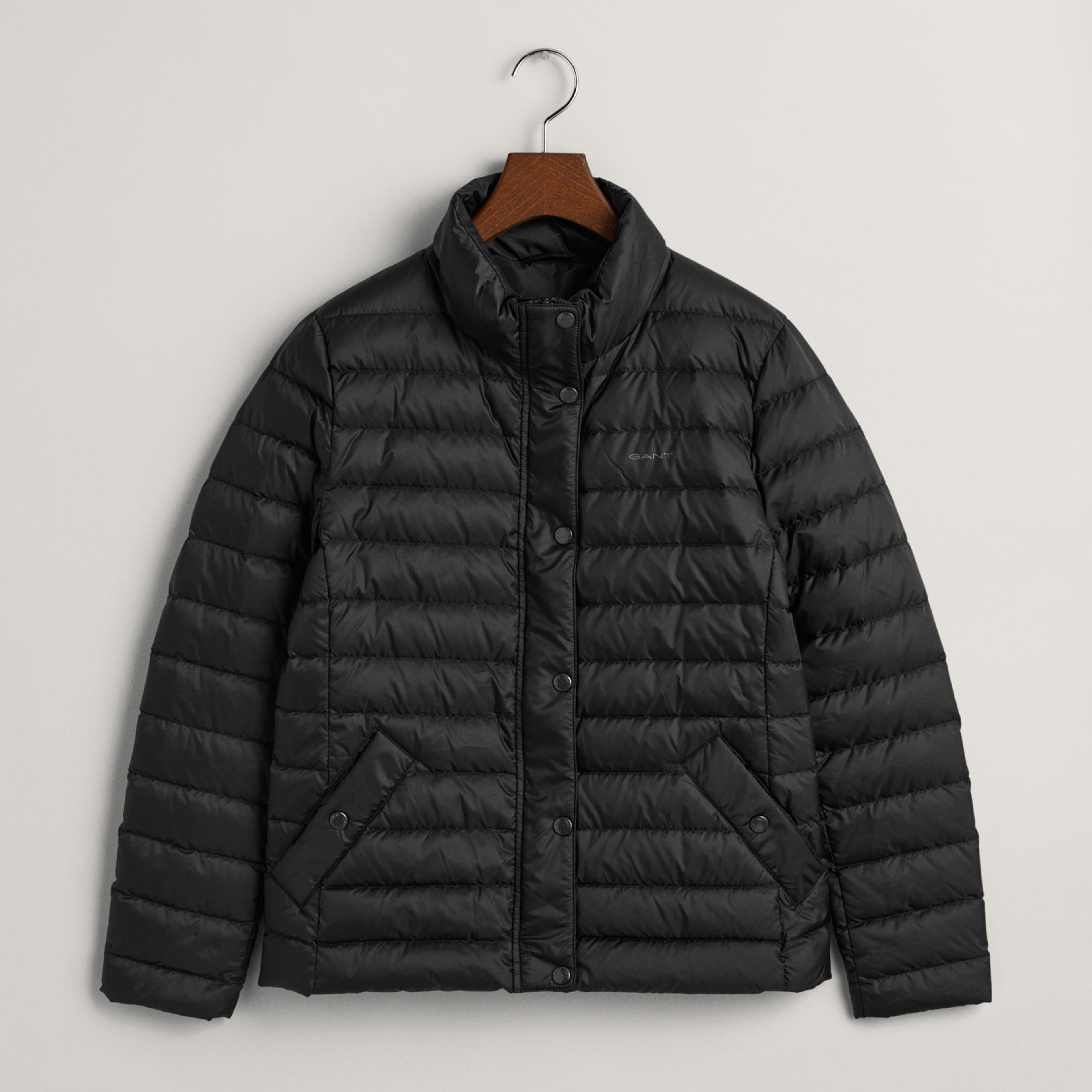 GANT Kadın Siyah Dik Yaka Kapitone Mont