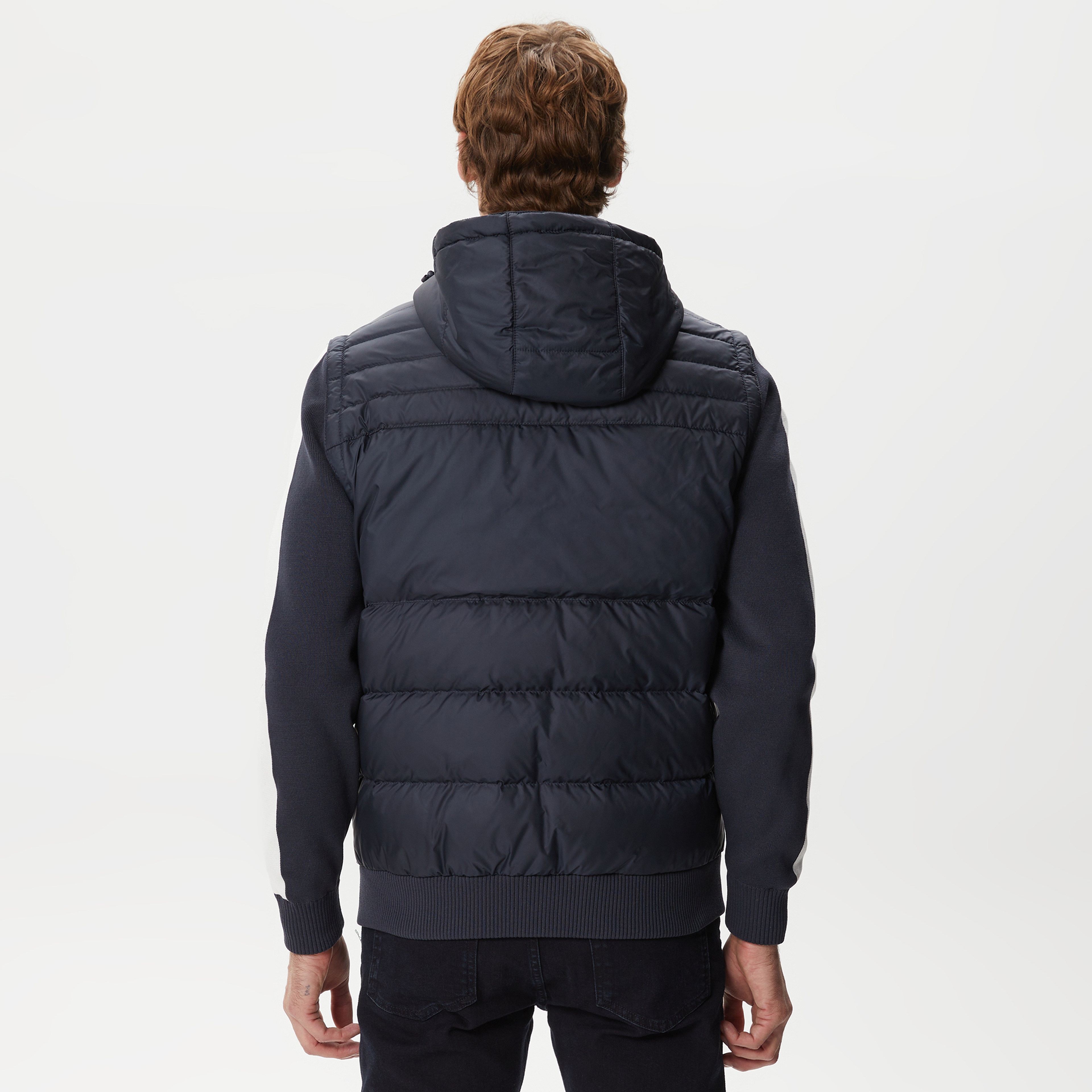 Lacoste Erkek Kapüşonlu Kapitone Lacivert Mont