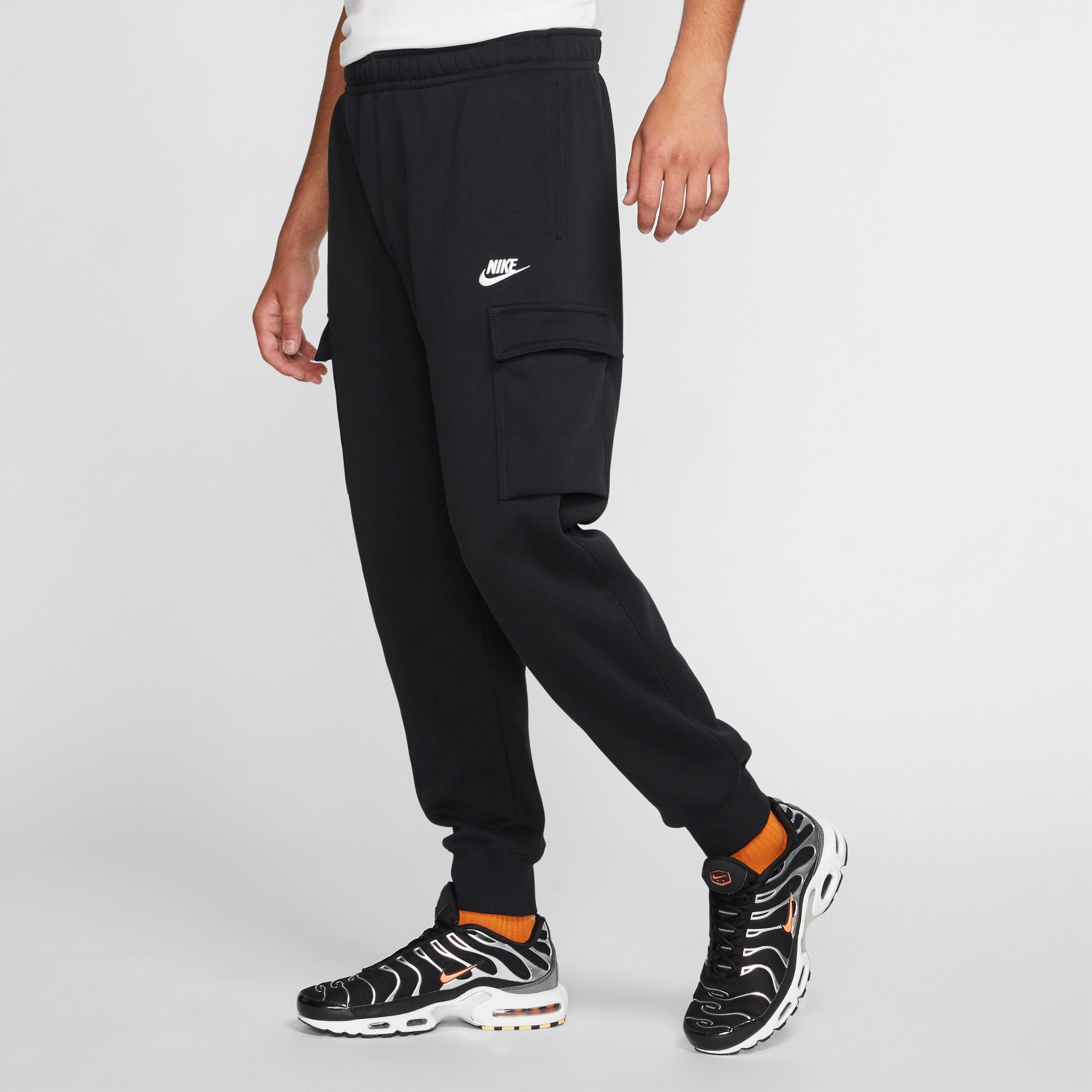Nike Club Fleece Cargo Trousers Erkek Siyah Eşofman Altı