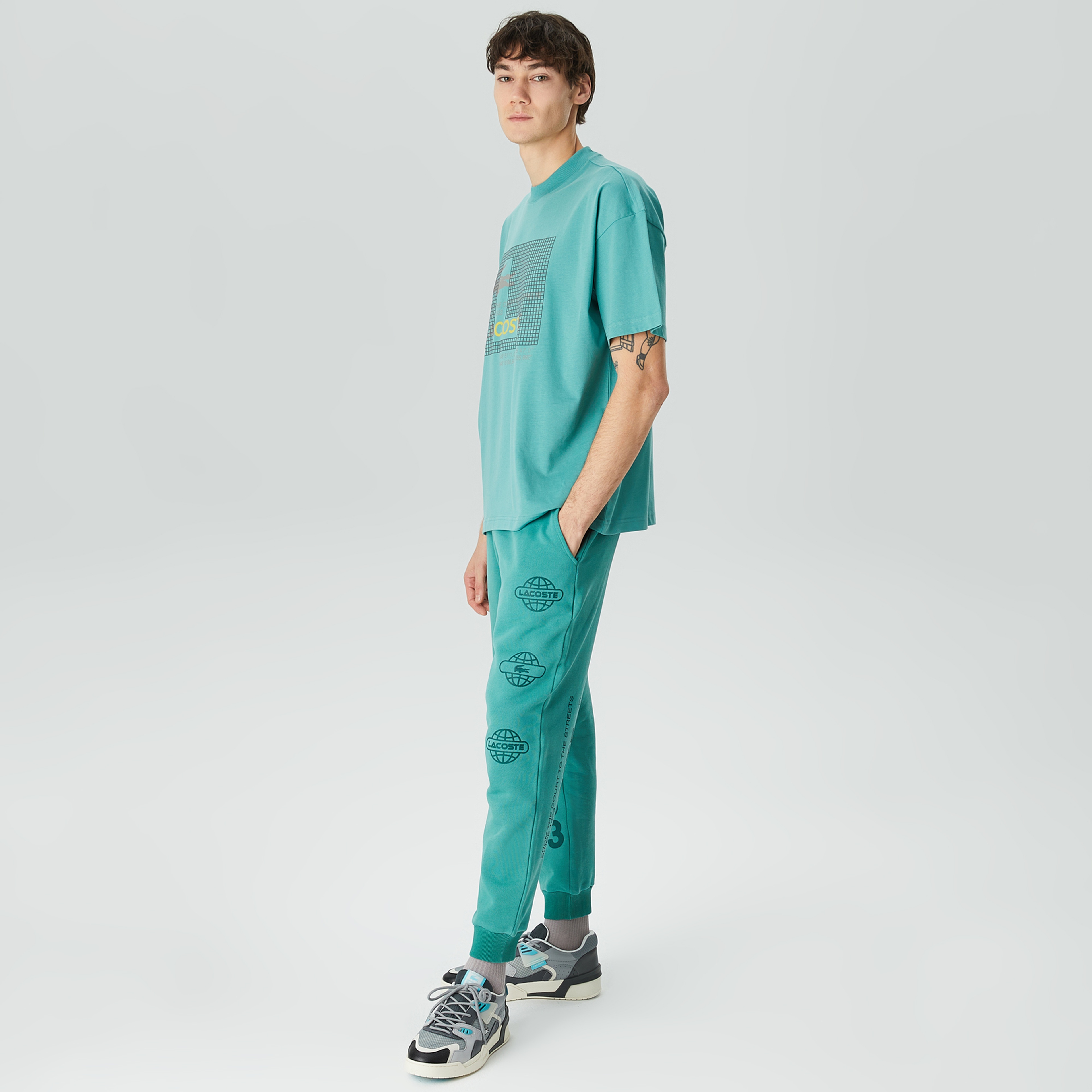 Lacoste House of SuperStep X Lacoste Erkek Yeşil T-Shirt