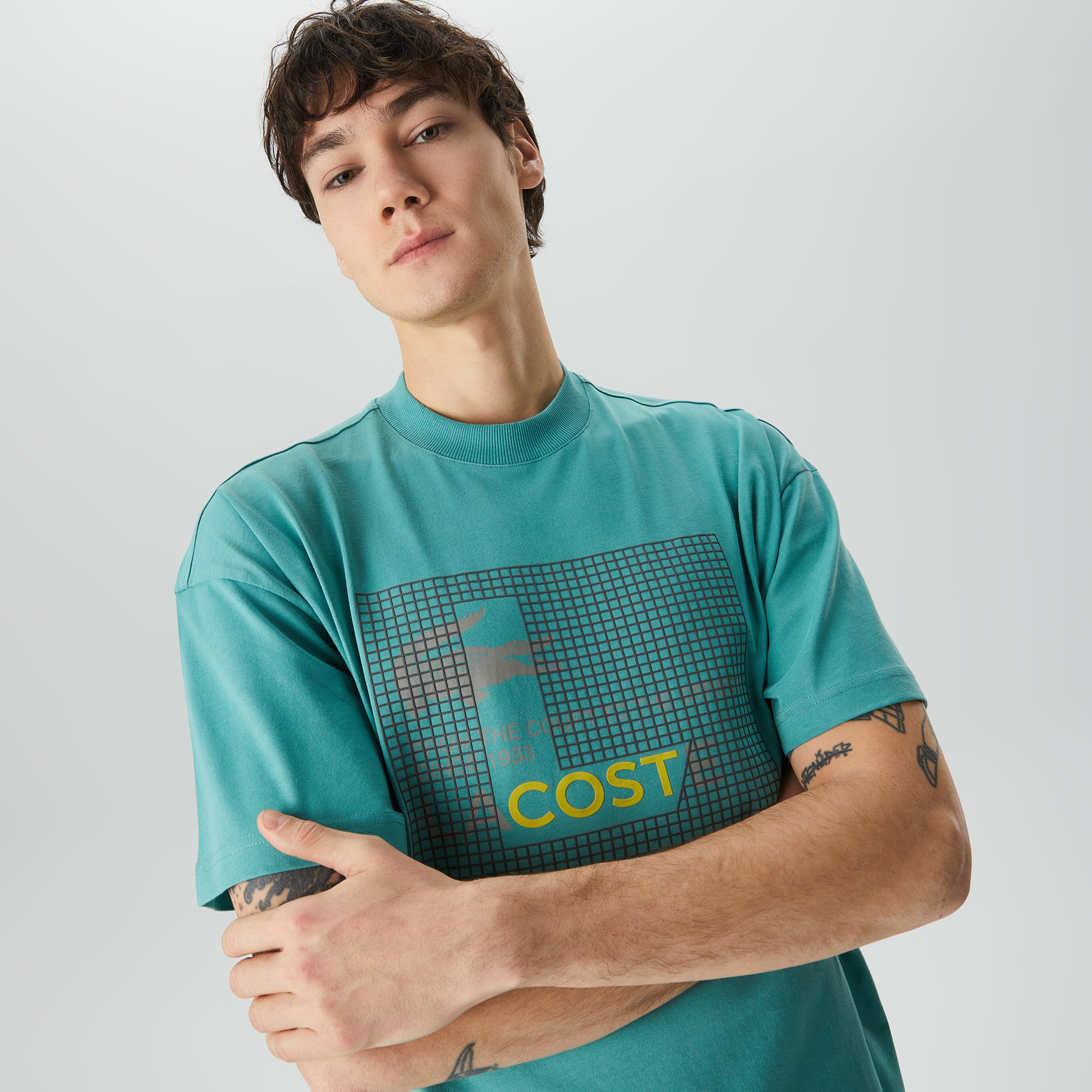Lacoste House of SuperStep X Lacoste Erkek Yeşil T-Shirt