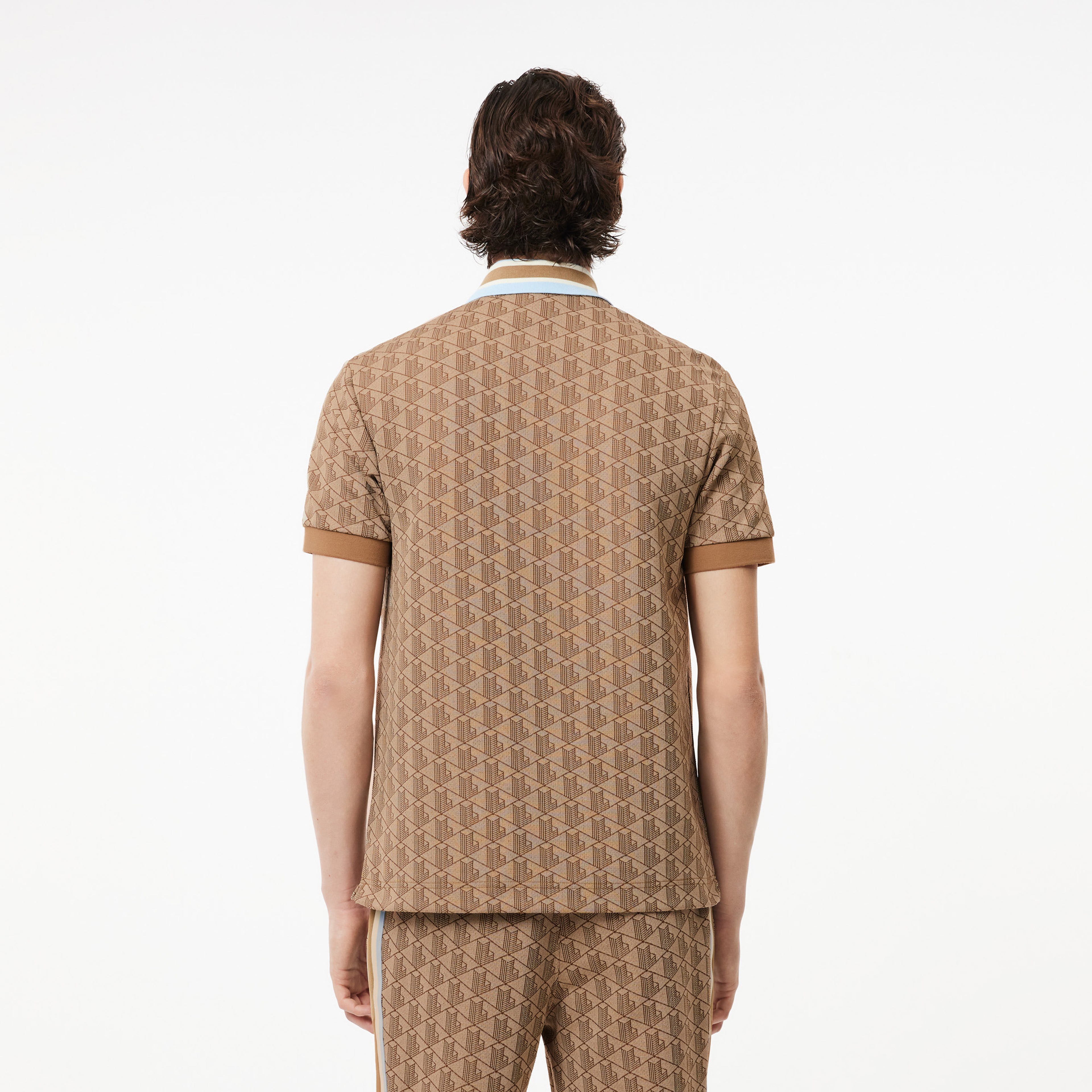 Monogram Erkek Classic Fit Kahverengi Polo
