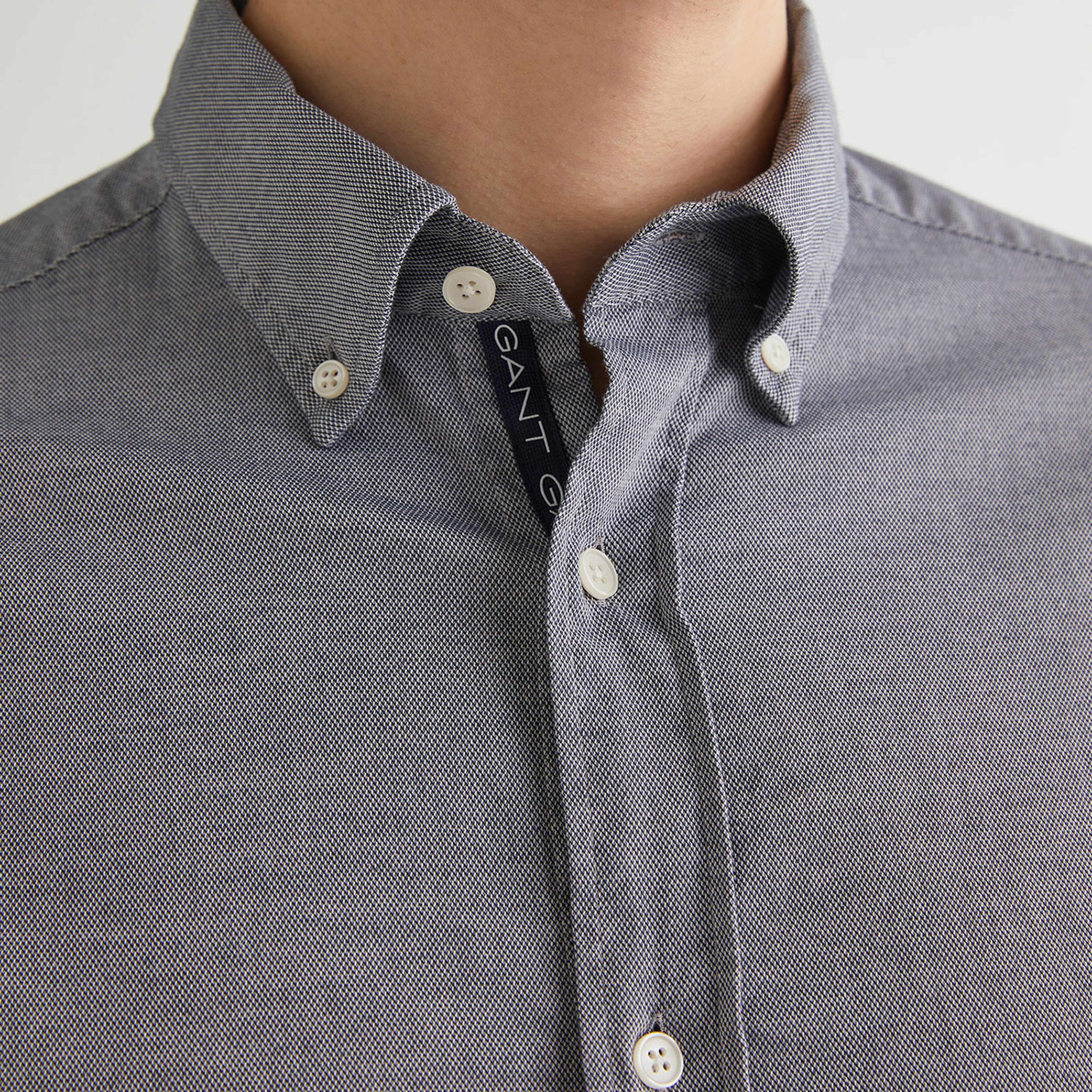 GANT Erkek Gri Regular Fit Düğmeli Yaka Gömlek