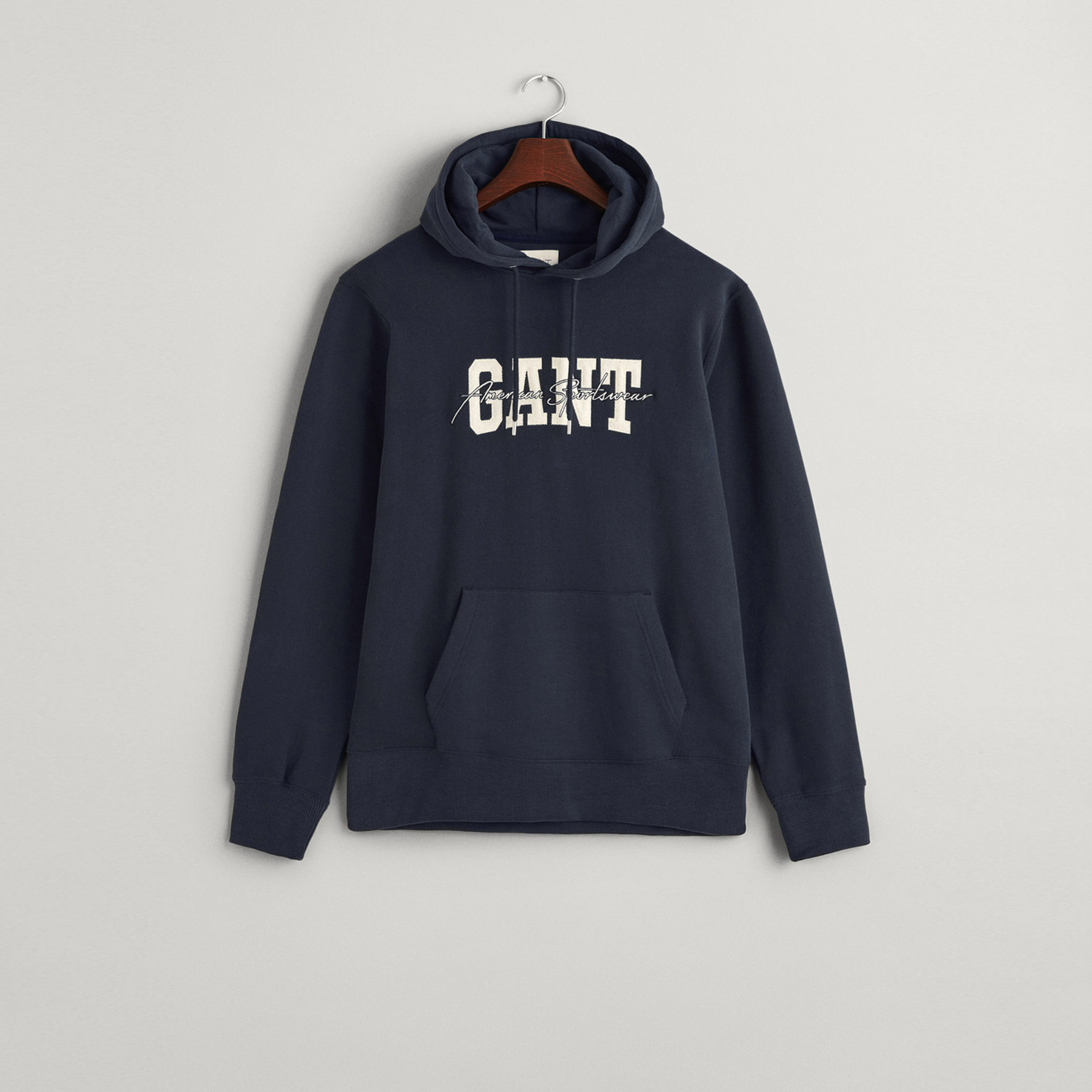 GANT Erkek Lacivert Regular Fit Kapüşonlu Logolu Sweatshirt