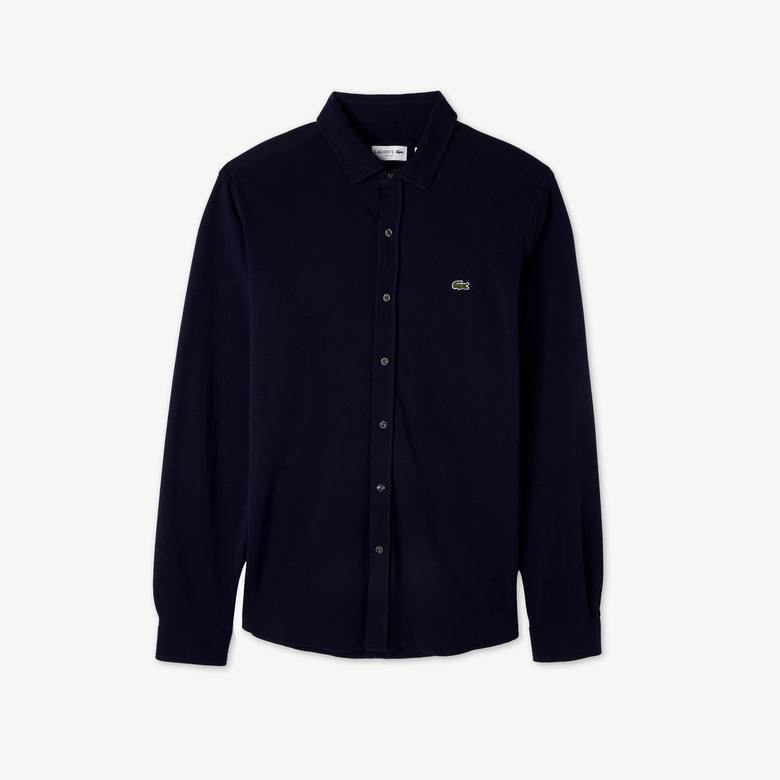 Erkek Slim Fit Lacivert Gömlek