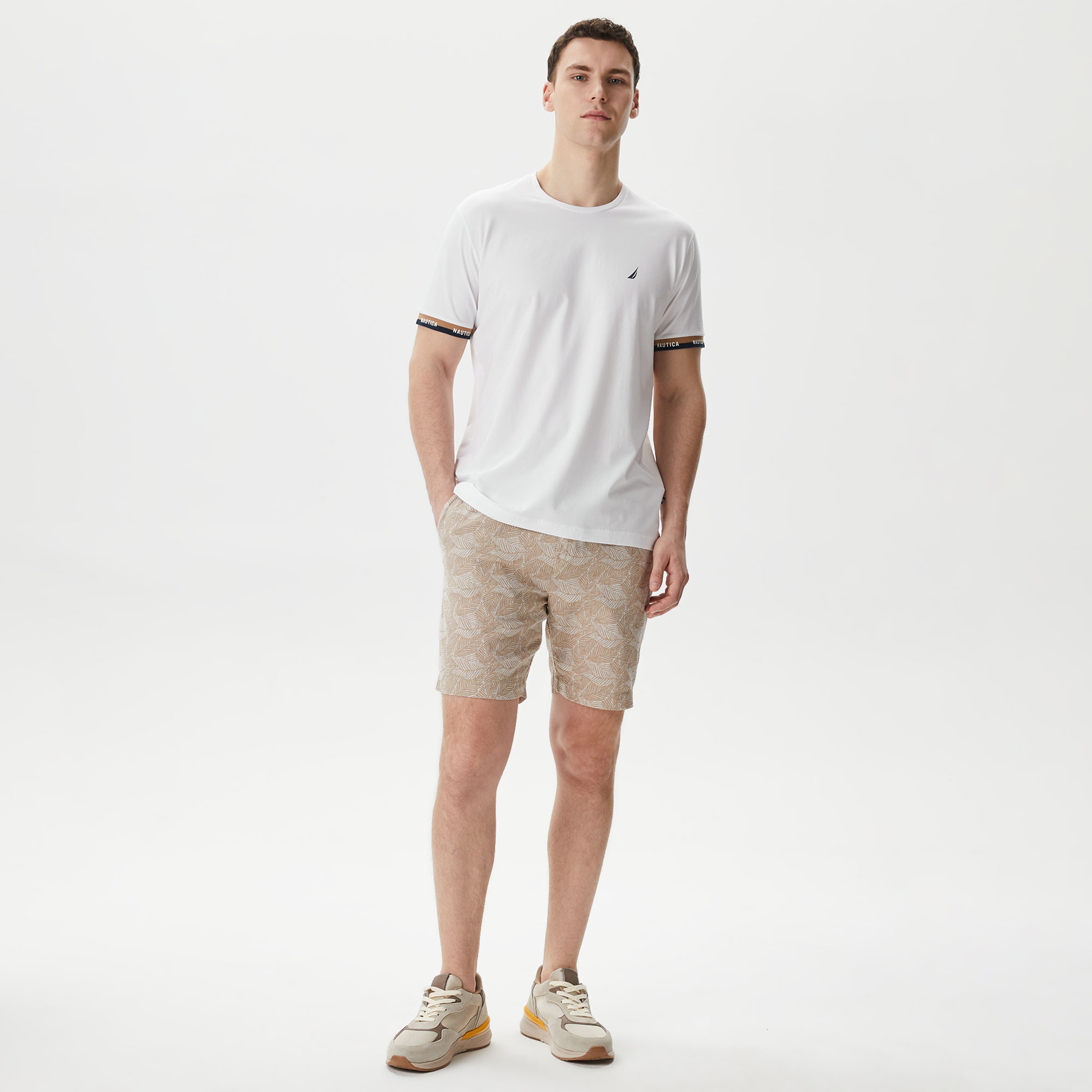 Nautica Erkek Bej Keten Bermuda