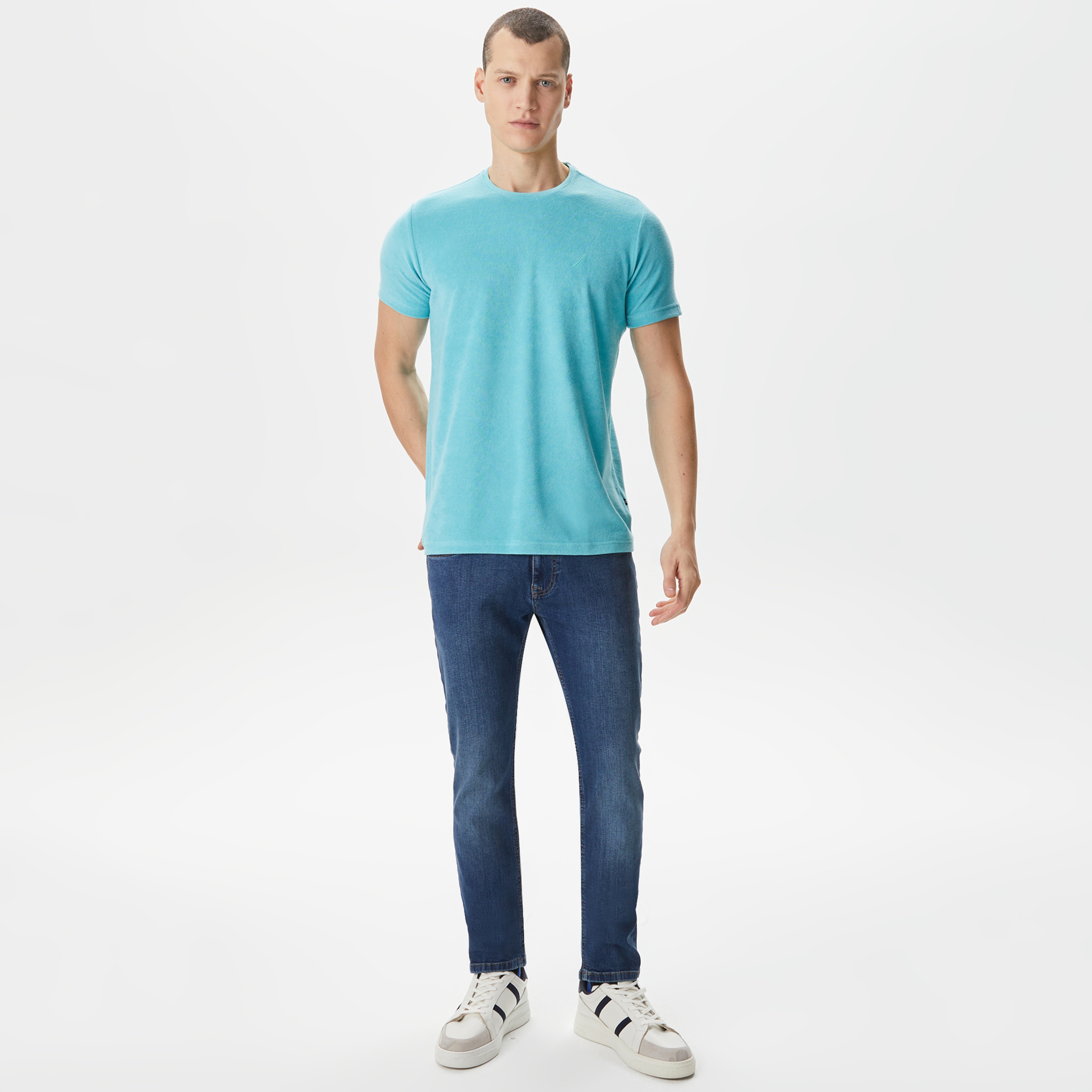 Nautica Erkek Mavi Standart Fit T-Shirt