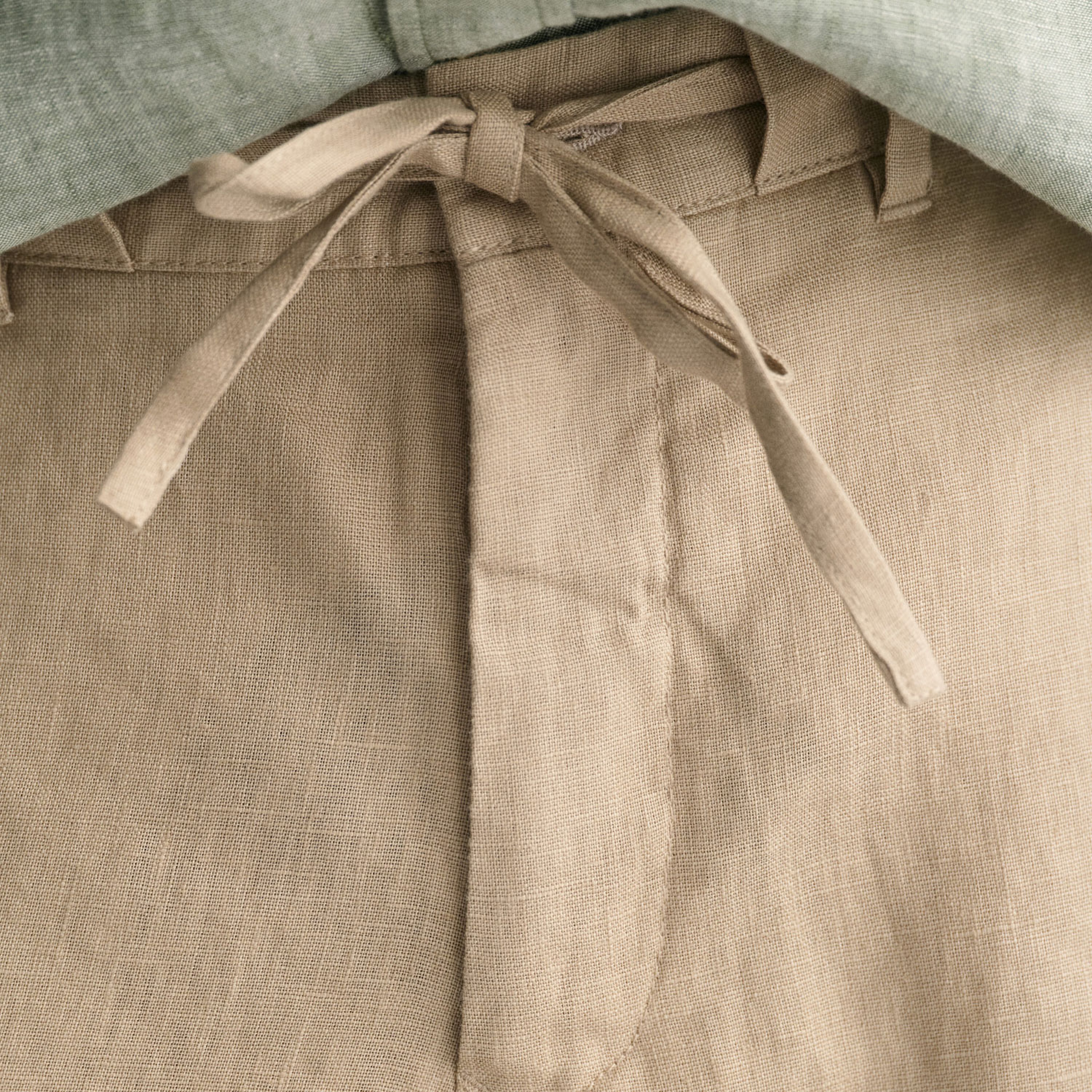 GANT Erkek Bej Relaxed Fit Keten Pantolon