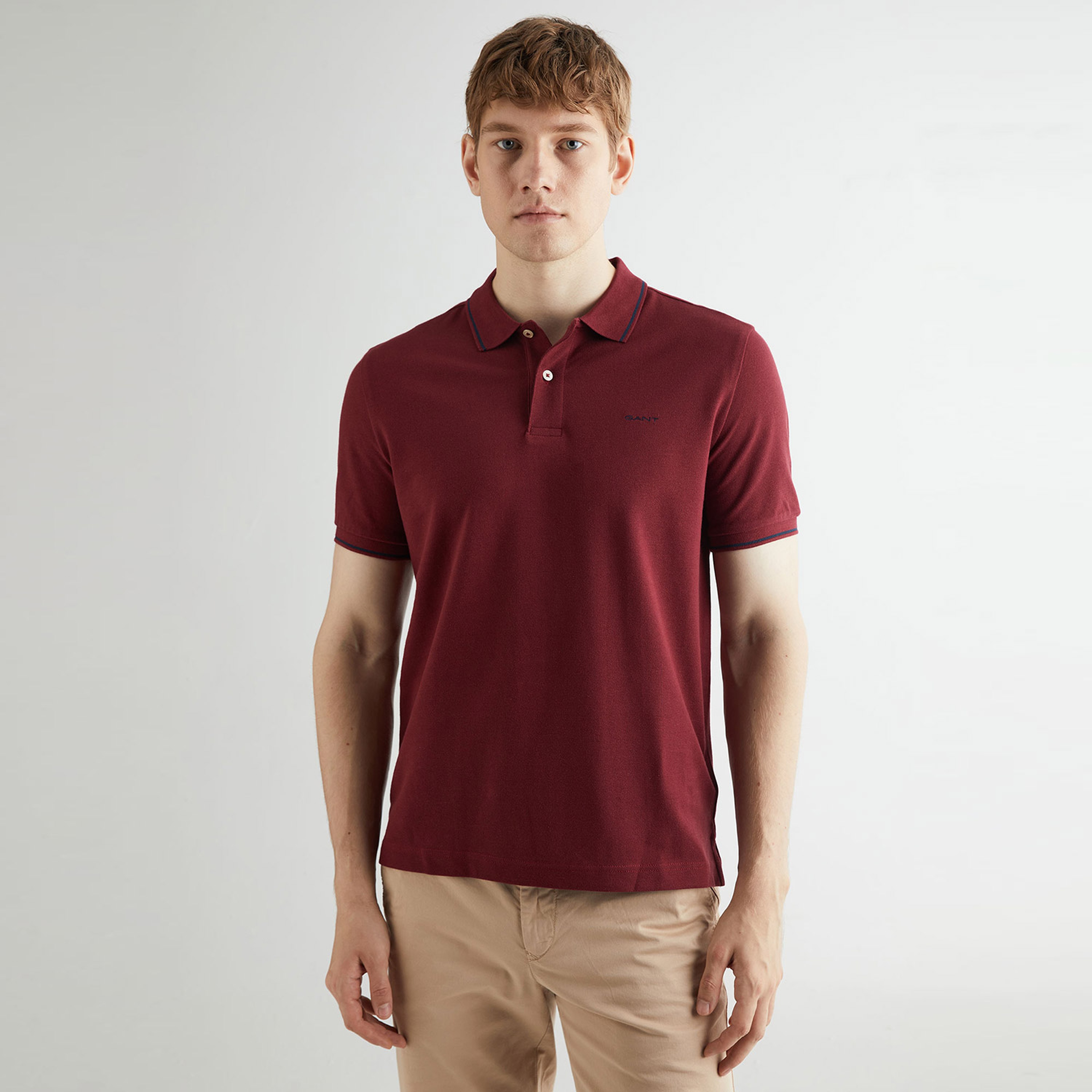 GANT Erkek Bordo Regular Fit Polo