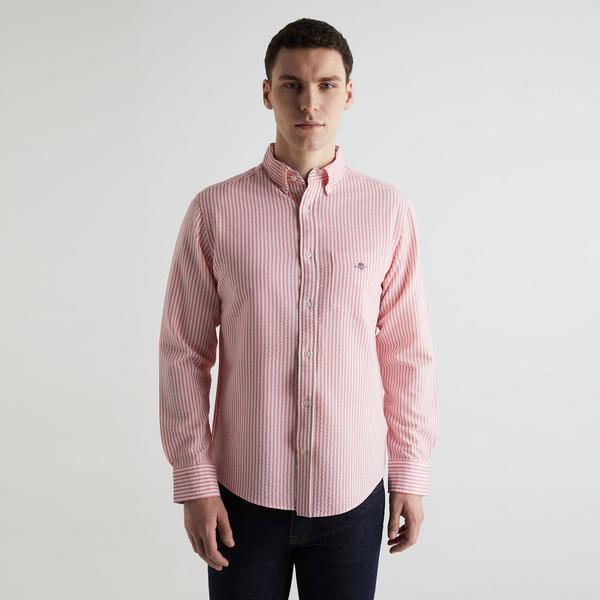 GANT Erkek Pembe Regular Fit Klasik Yaka Çizgili Gömlek