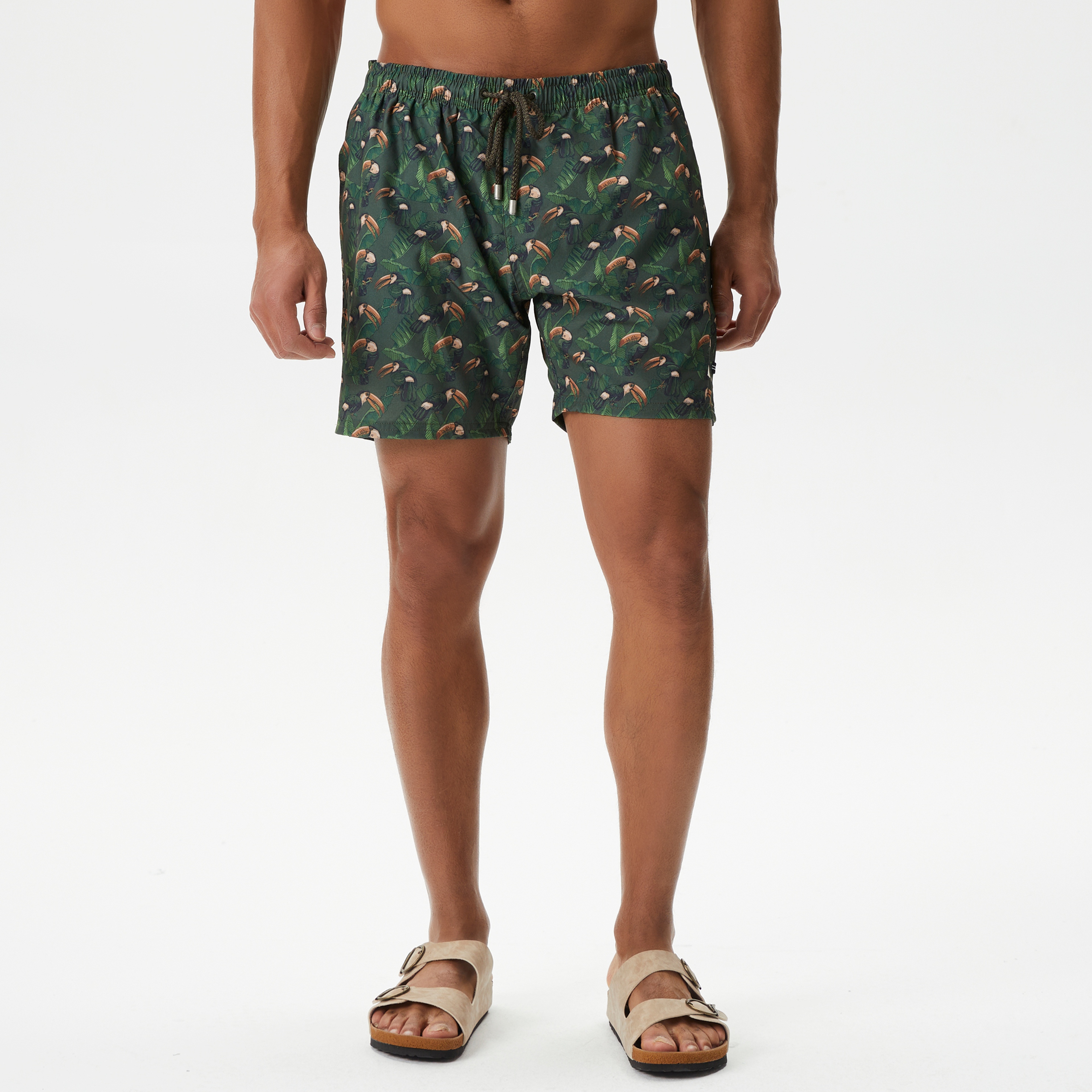 Nautica Erkek Yeşil Baskılı Deniz Şortu