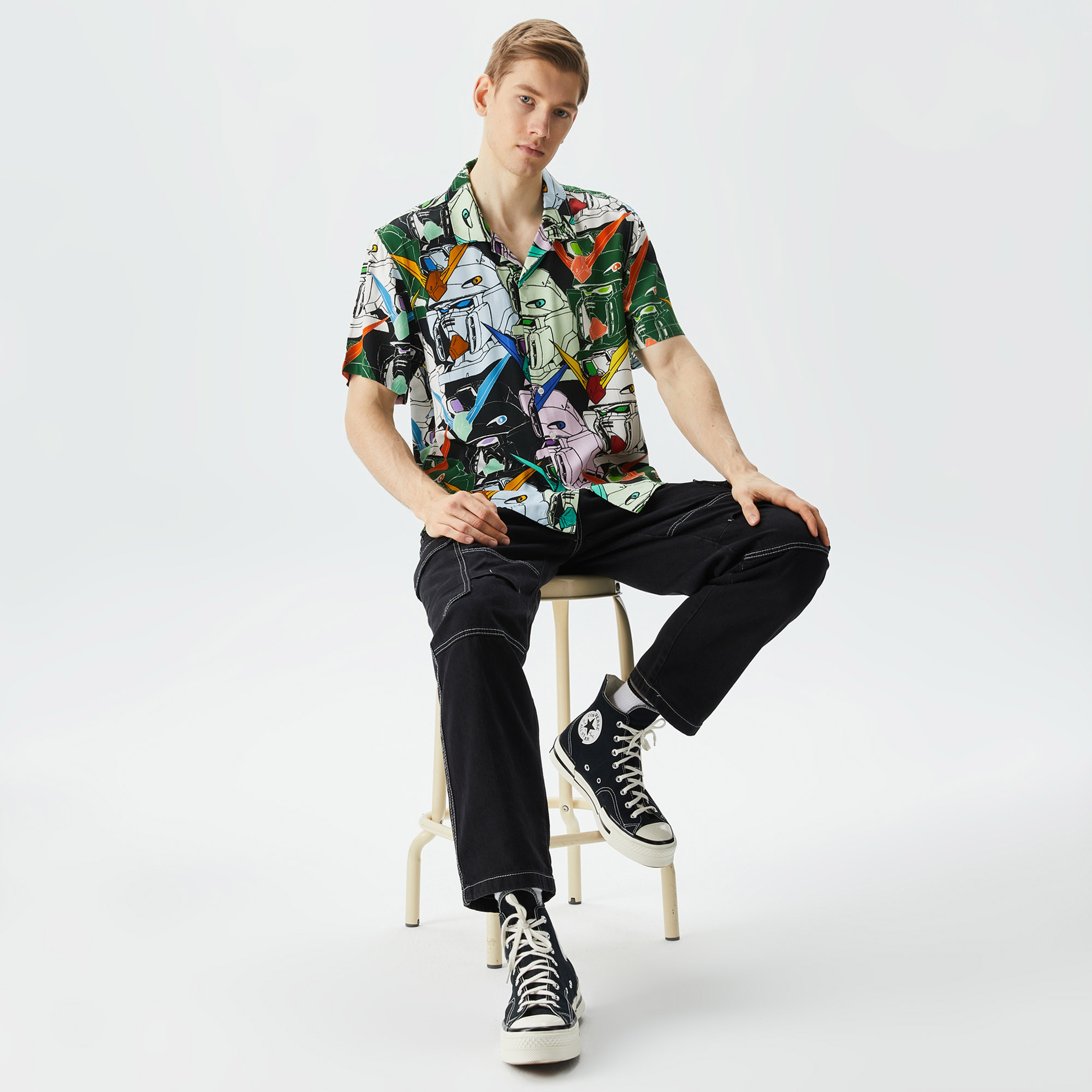 HUF Gundam Heads Resort Shirt Erkek Renkli Gömlek