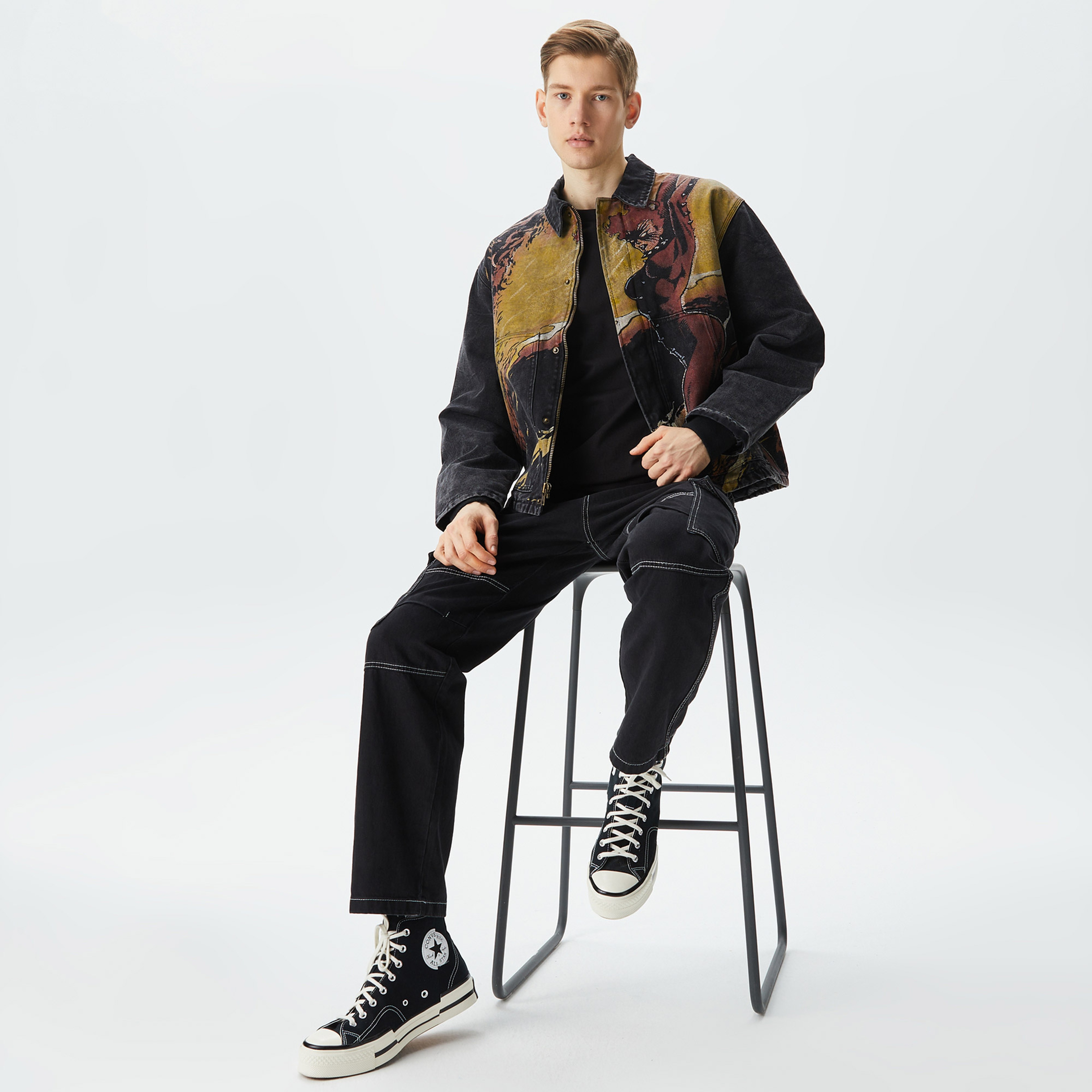 HUF Dark Phoenix Work Erkek Siyah Ceket