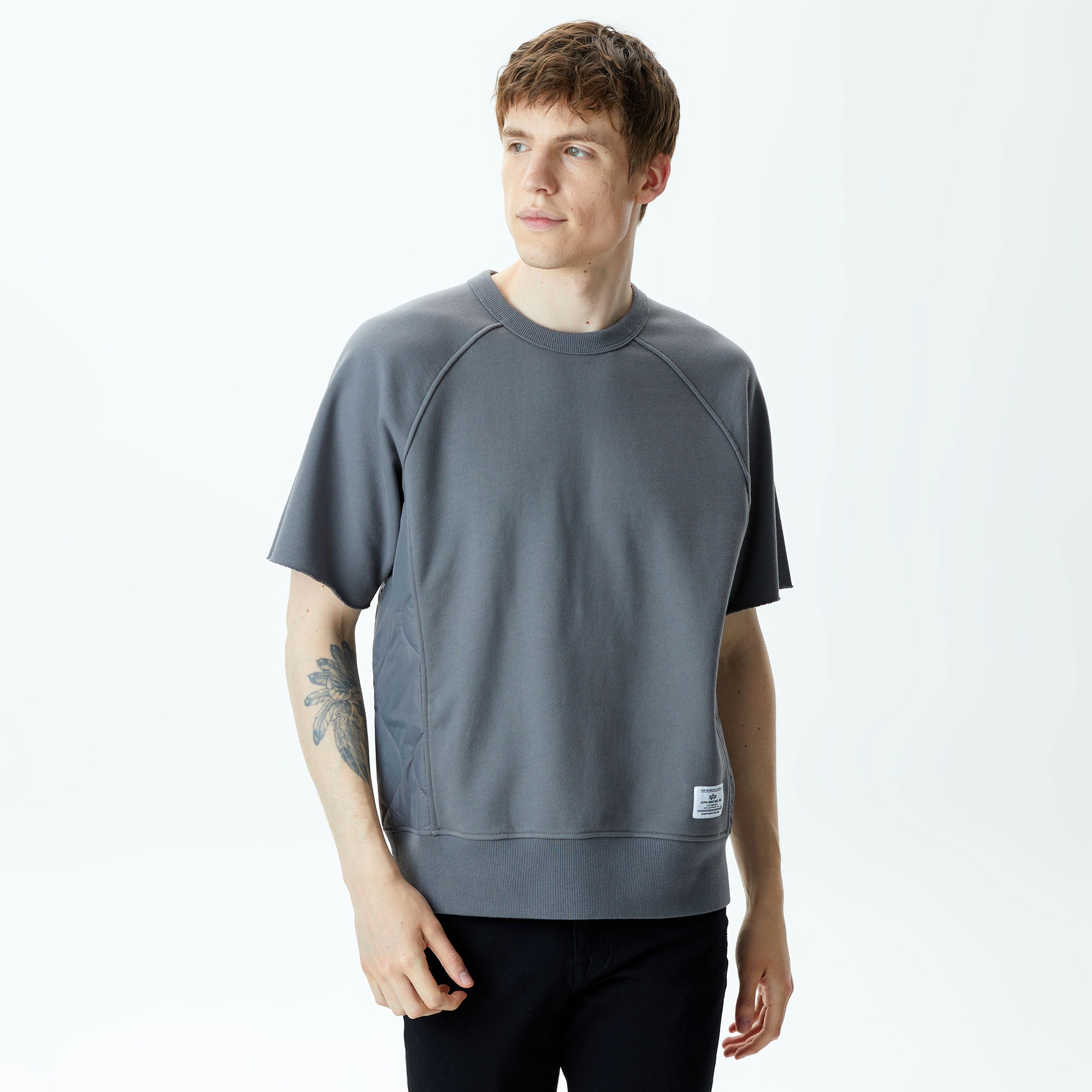 Alpha Industries Sleeve Erkek Gri Sweatshirt
