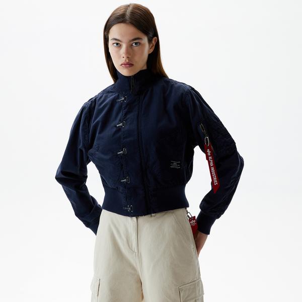Alpha Industries Us Navy Cropped Deck Hooked Mod Kadın Mavi Ceket