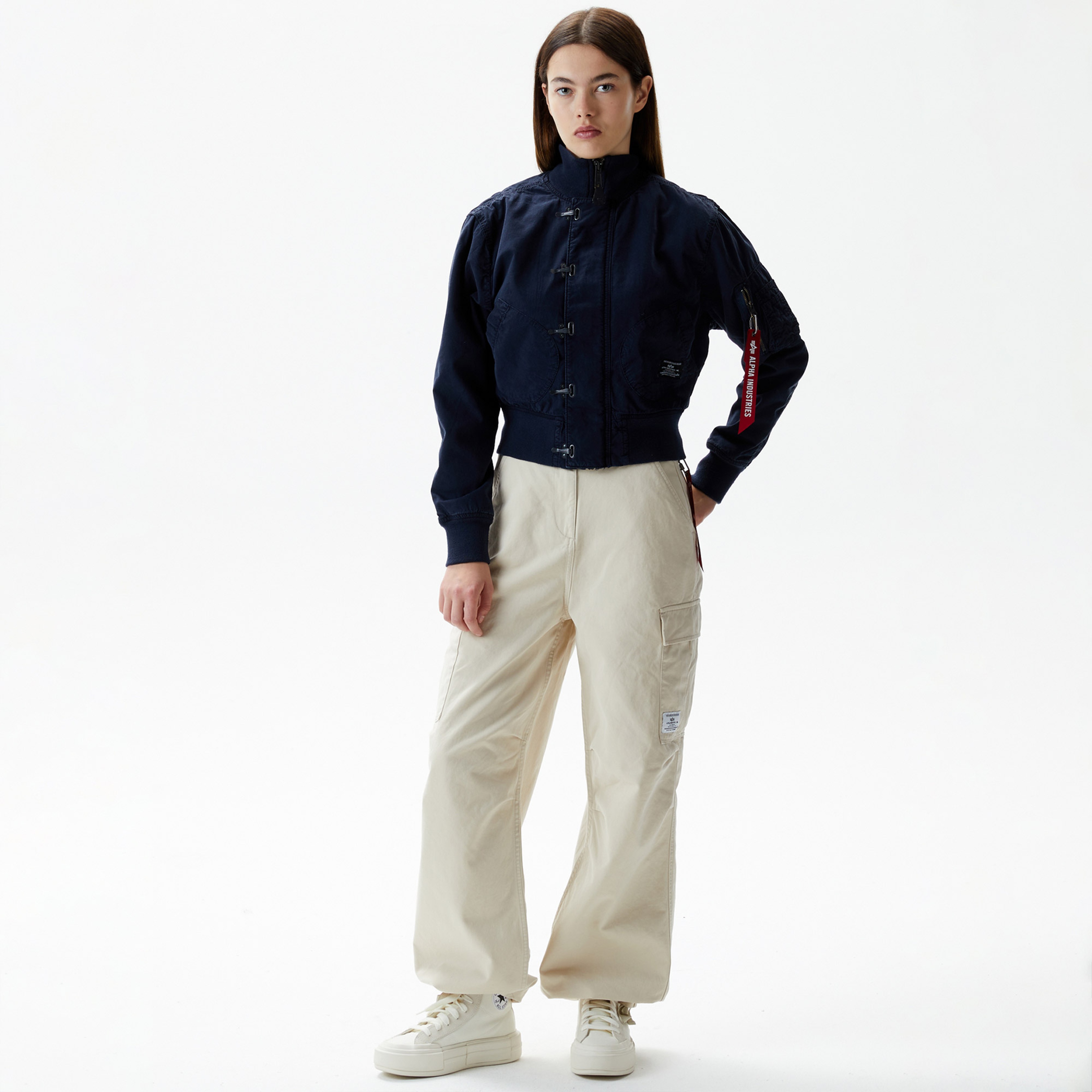 Alpha Industries Us Navy Cropped Deck Hooked Mod Kadın Mavi Ceket