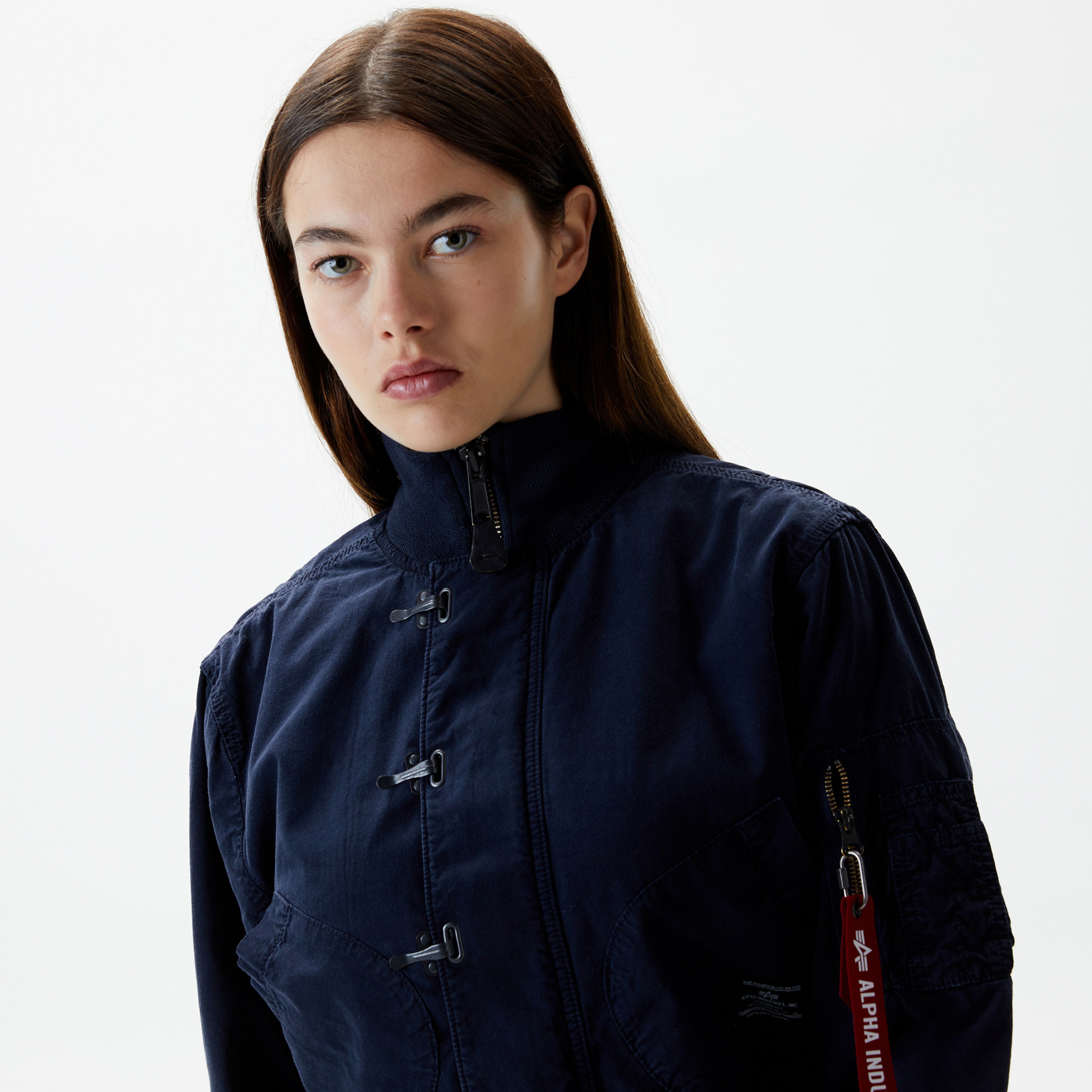 Alpha Industries Us Navy Cropped Deck Hooked Mod Kadın Mavi Ceket