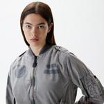 Alpha Industries L-2B Rip And Repair Flight Kadın Gri Ceket