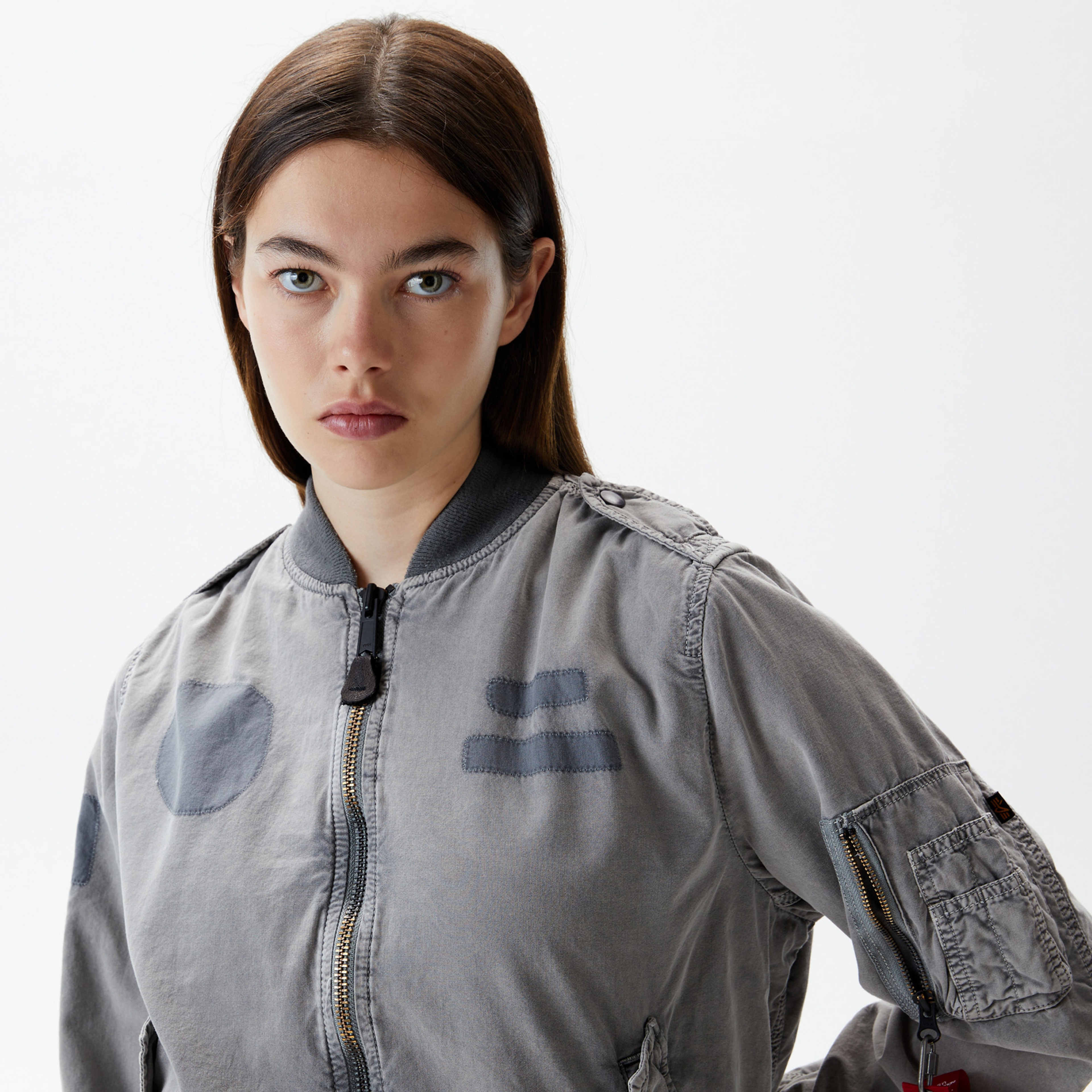 Alpha Industries L-2B Rip And Repair Flight Kadın Gri Ceket
