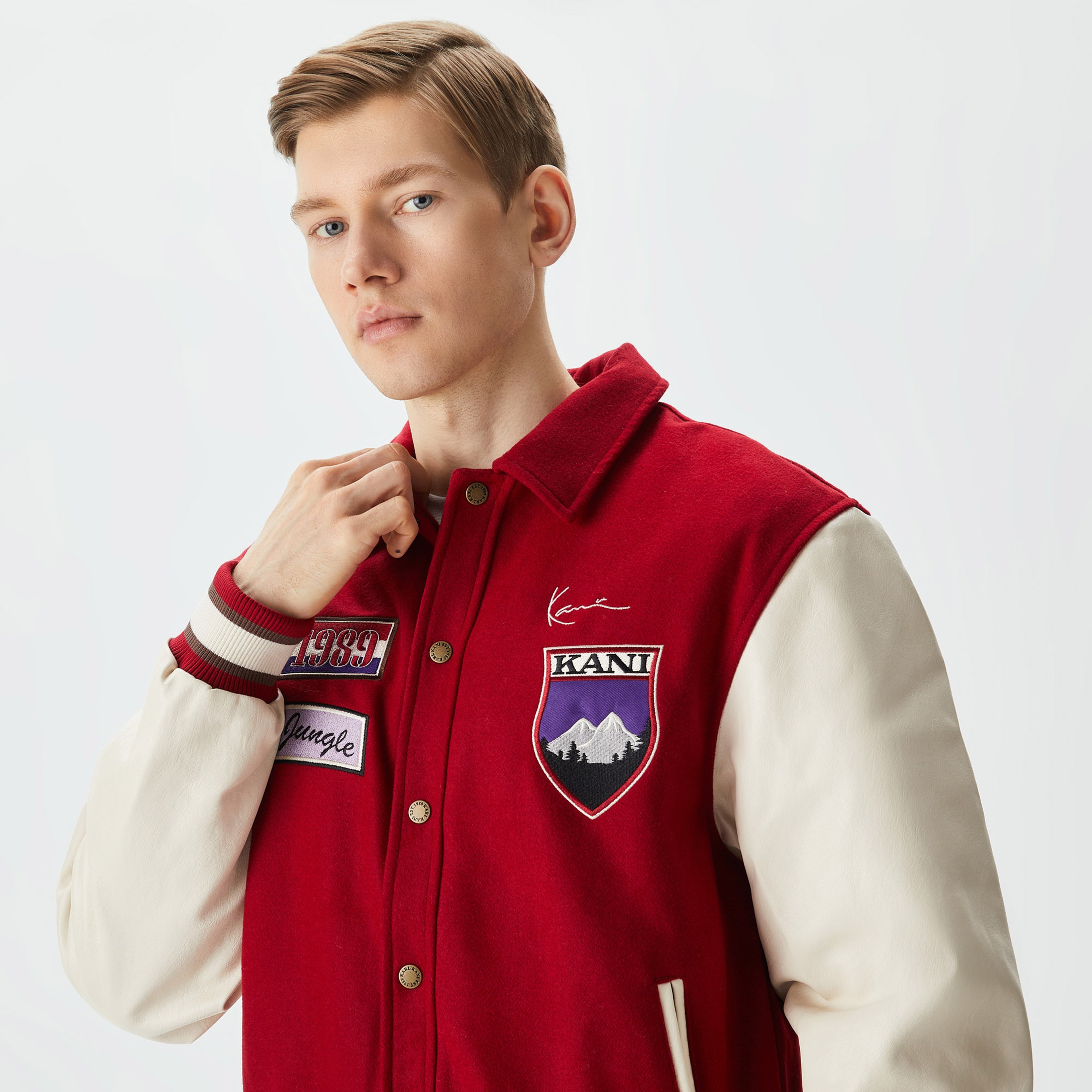 Karl Kani Chest Signature Block College Erkek Kırmızı Ceket