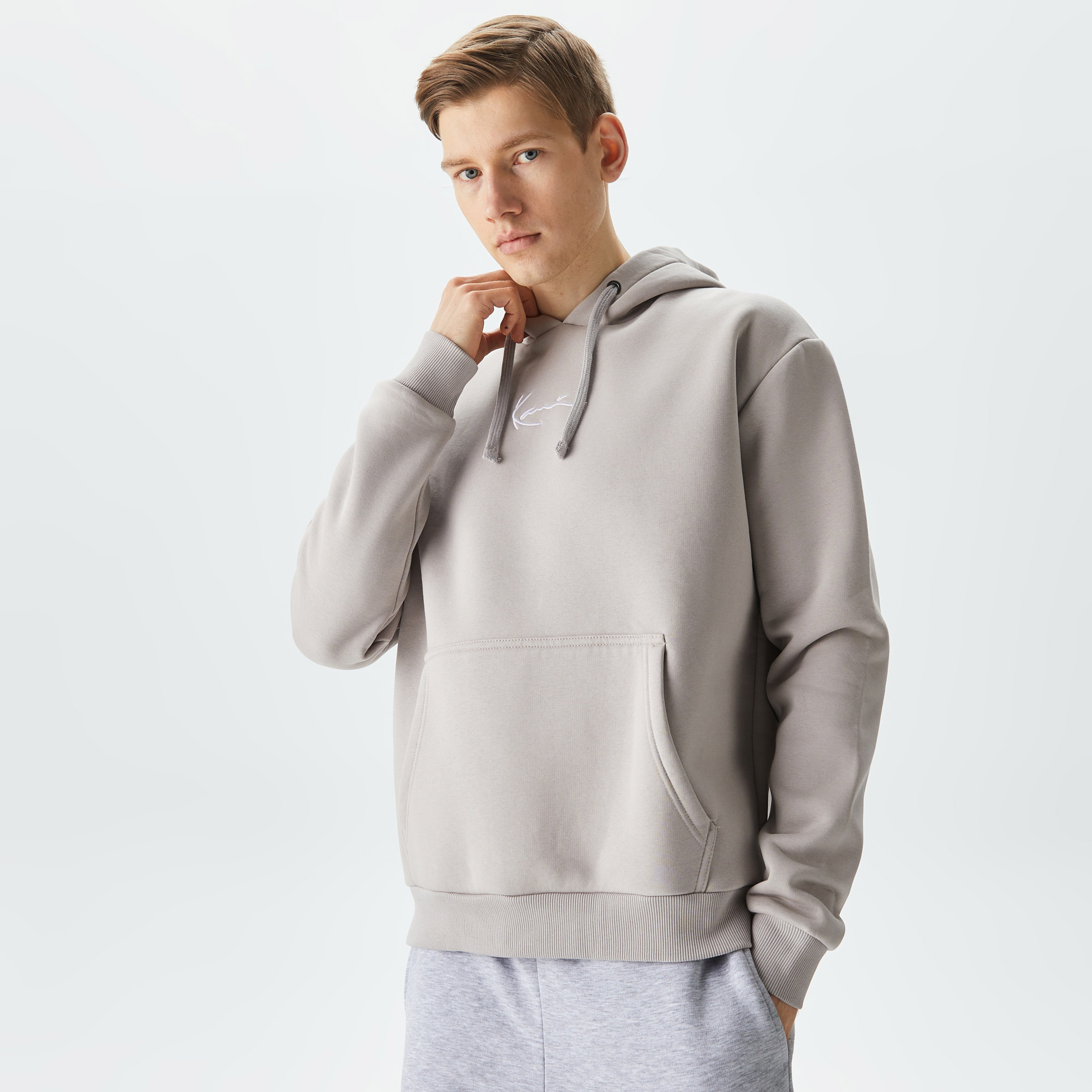 Karl Kani Small Signature Essential Erkek Gri Hoodie