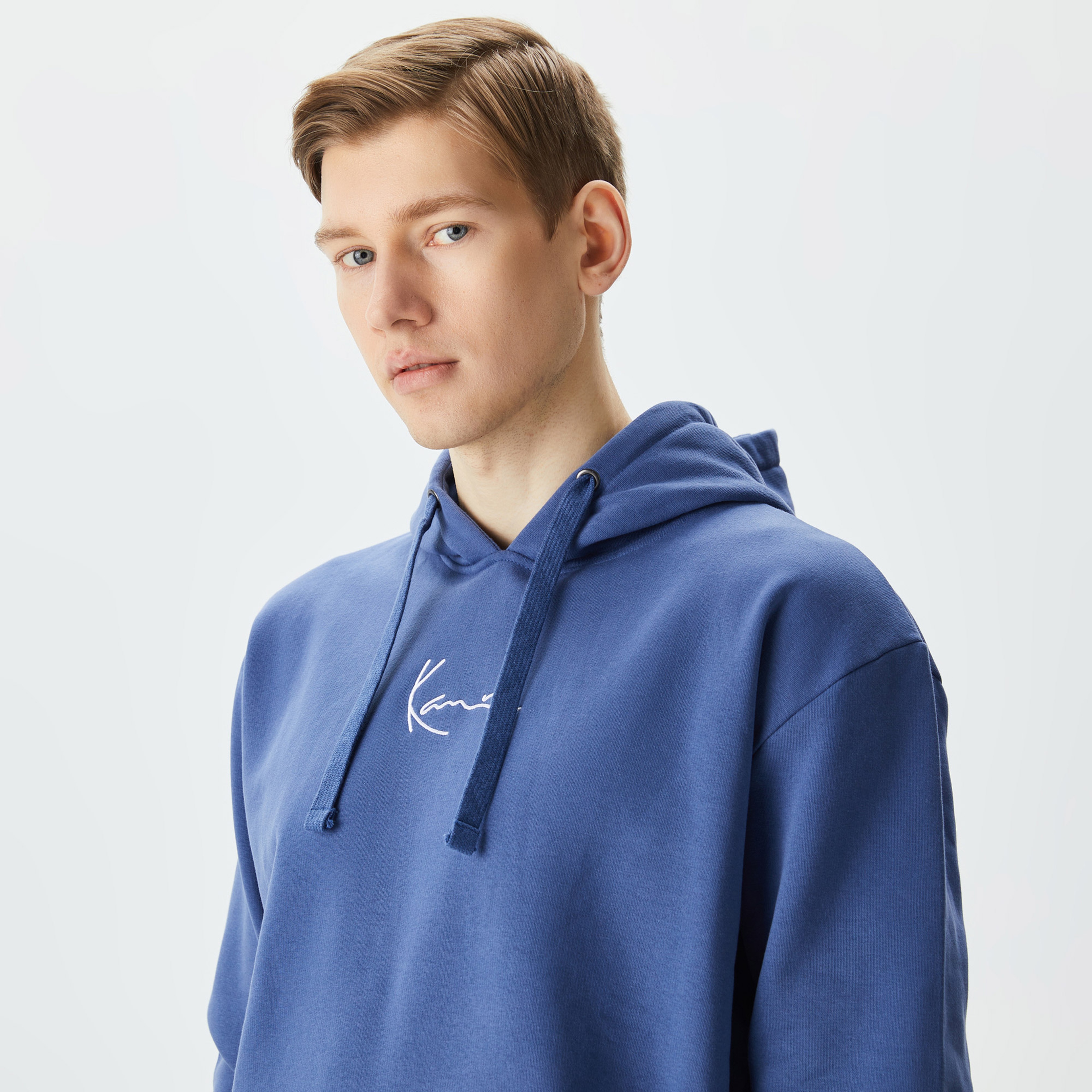 Karl Kani Small Signature Essential Erkek Mavi Hoodie