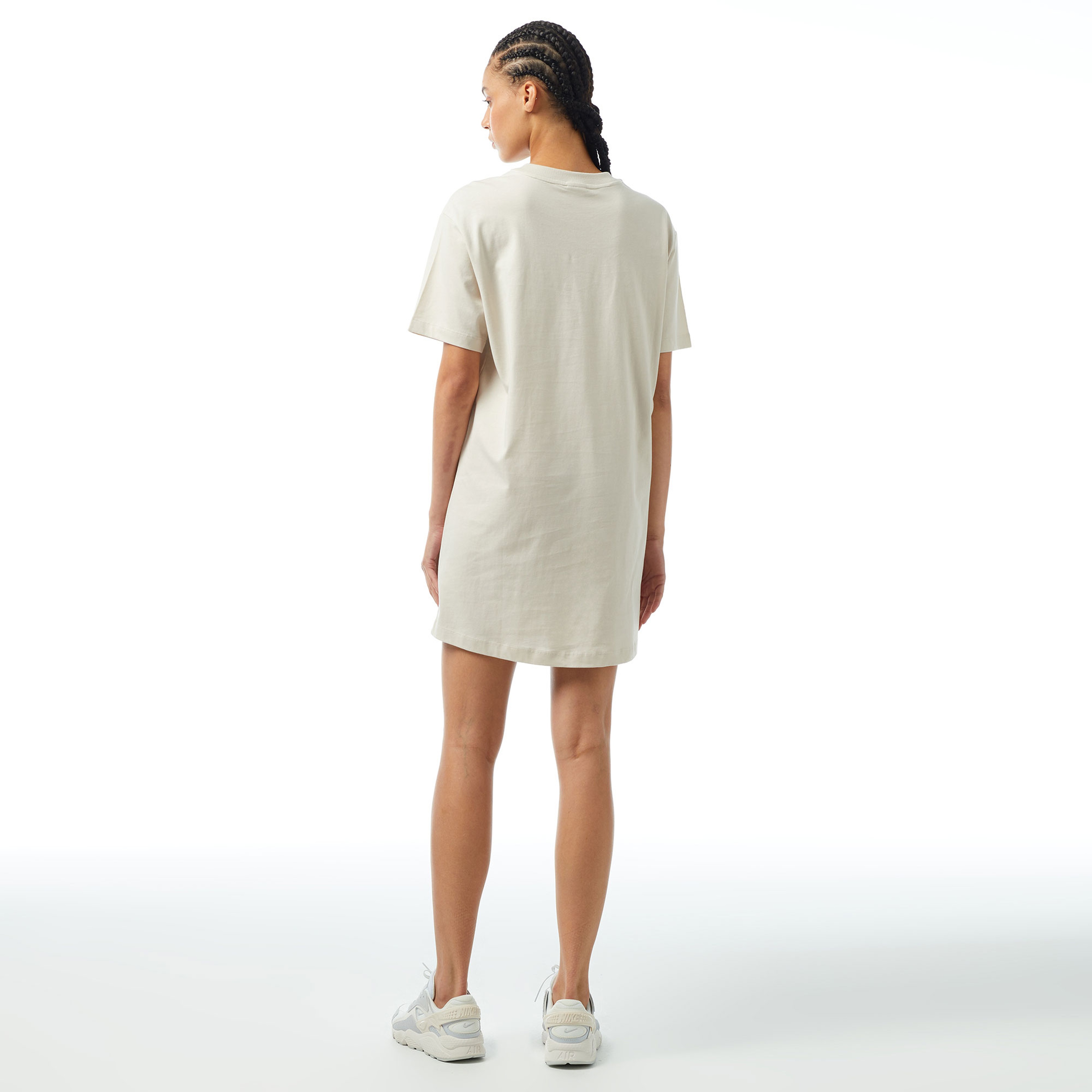 Nike Sportswear Chill Knit Oversized Kadın Krem Elbise