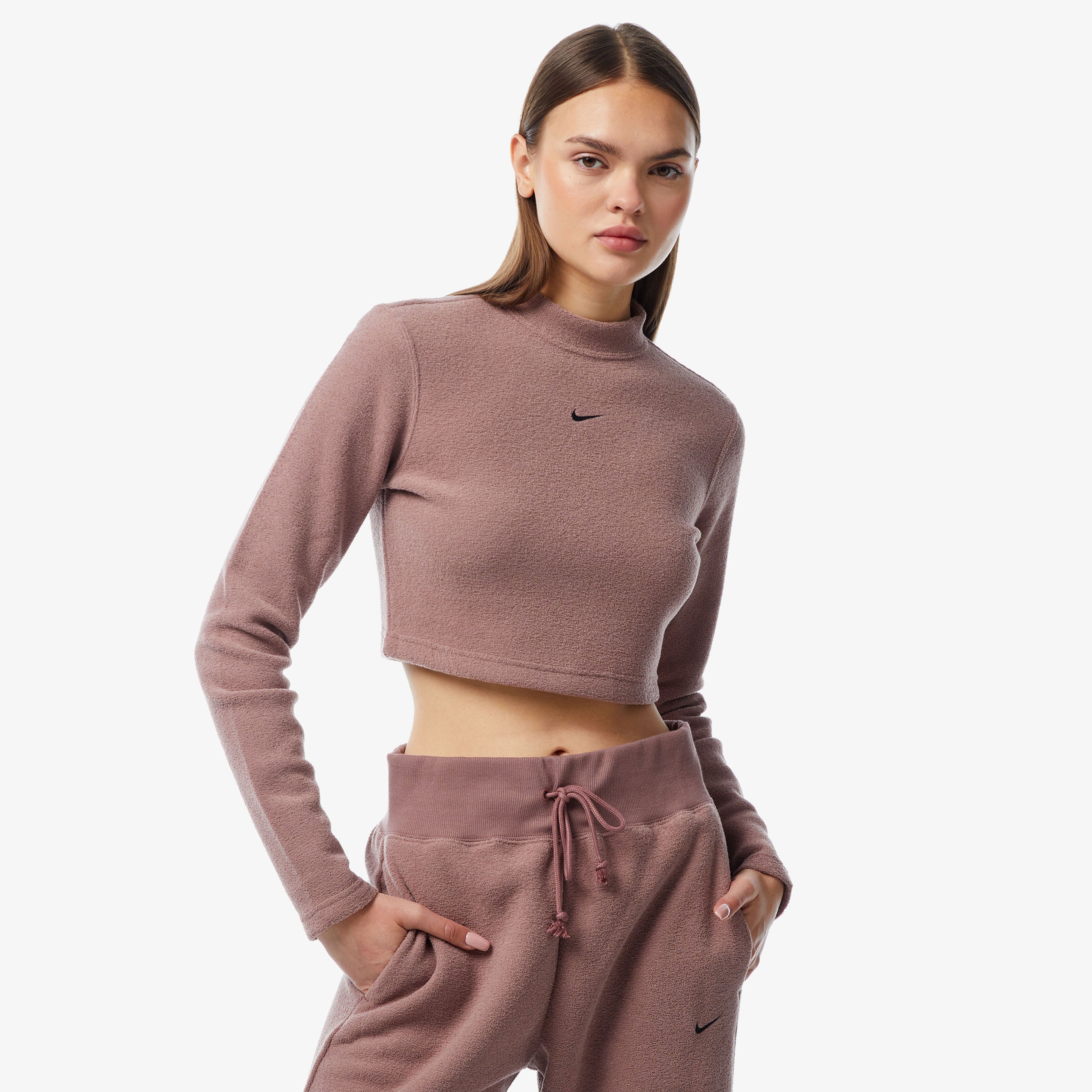 Nike Sportswear Phoenix Plush Kadın Kahverengi Sweatshirt