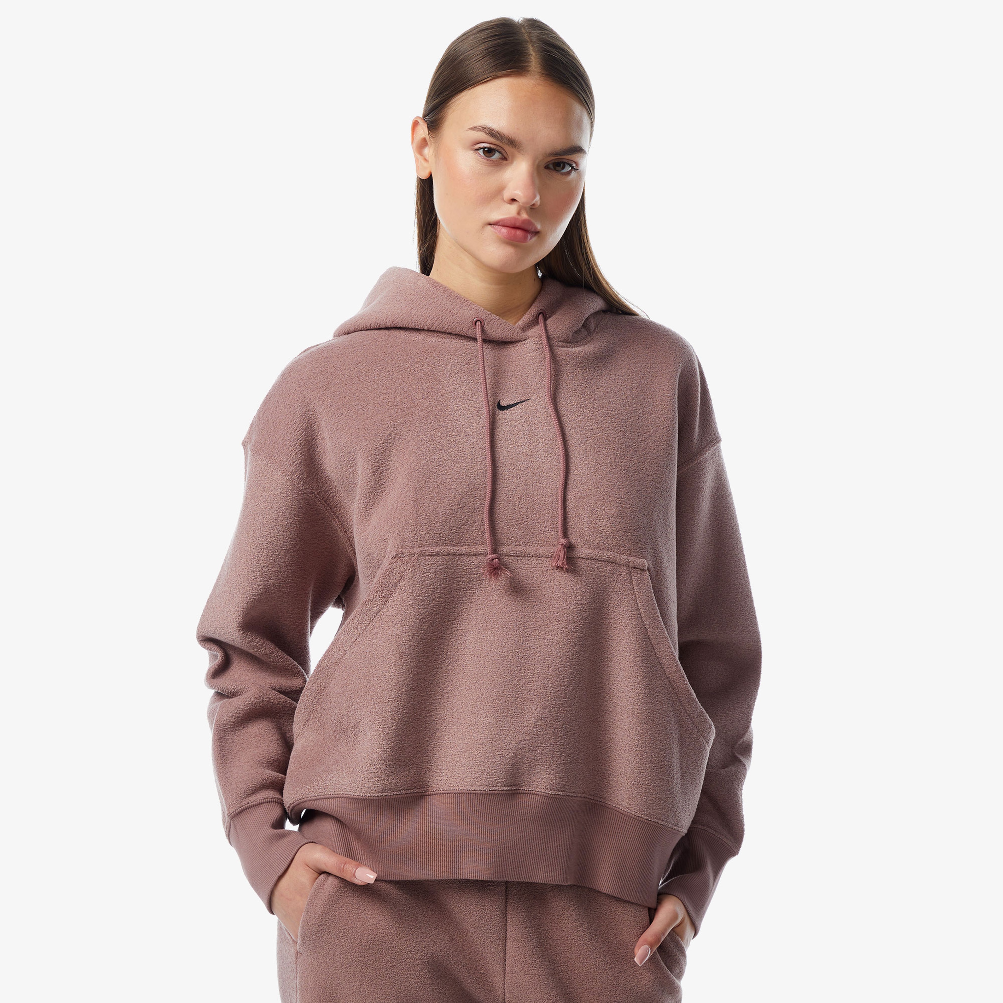 Nike Sportswear Phoenix Plush Sportswear Kadın Kahverengi Hoodie