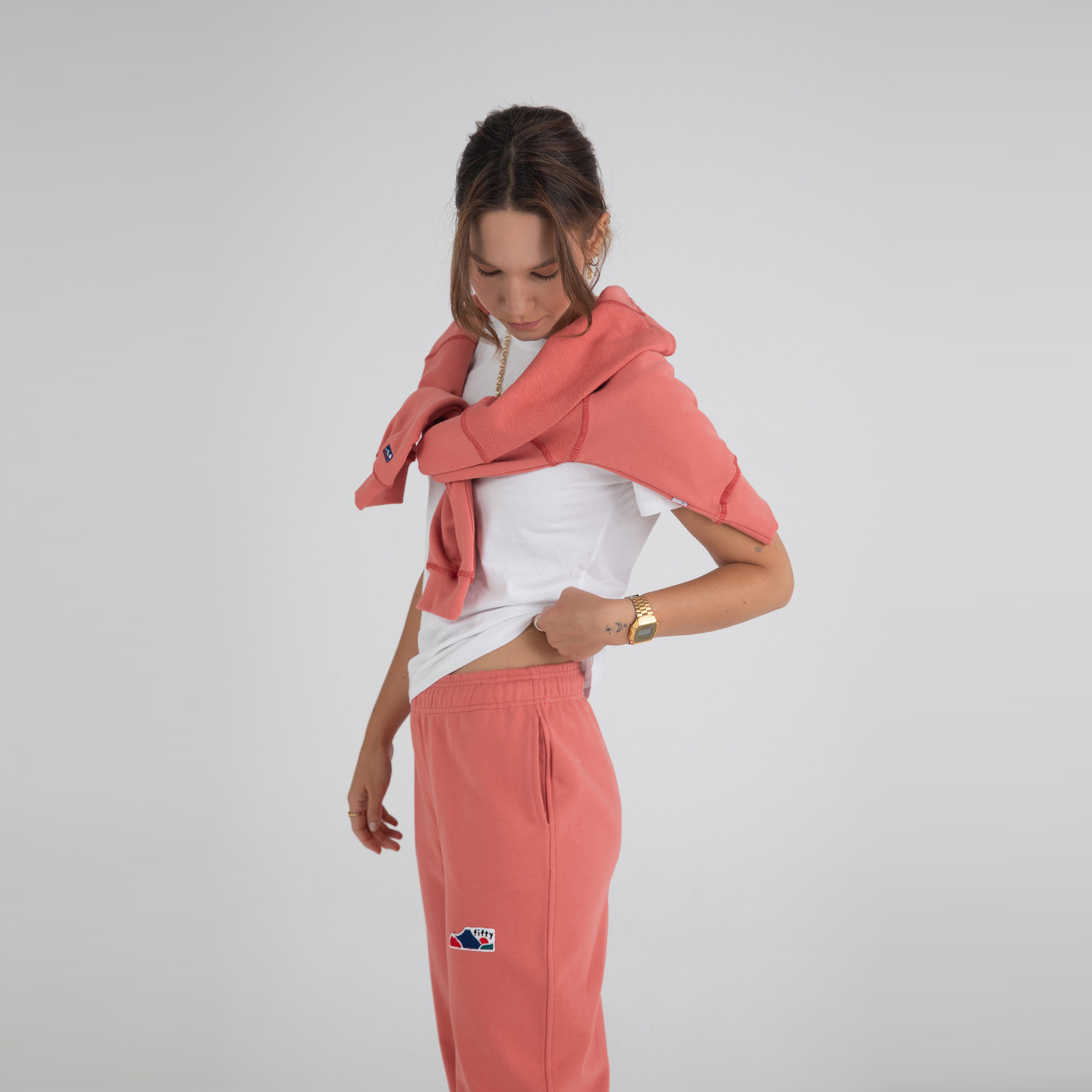 Fifty Pieces Boyfriend Fit Kadın Pembe Eşofman Altı