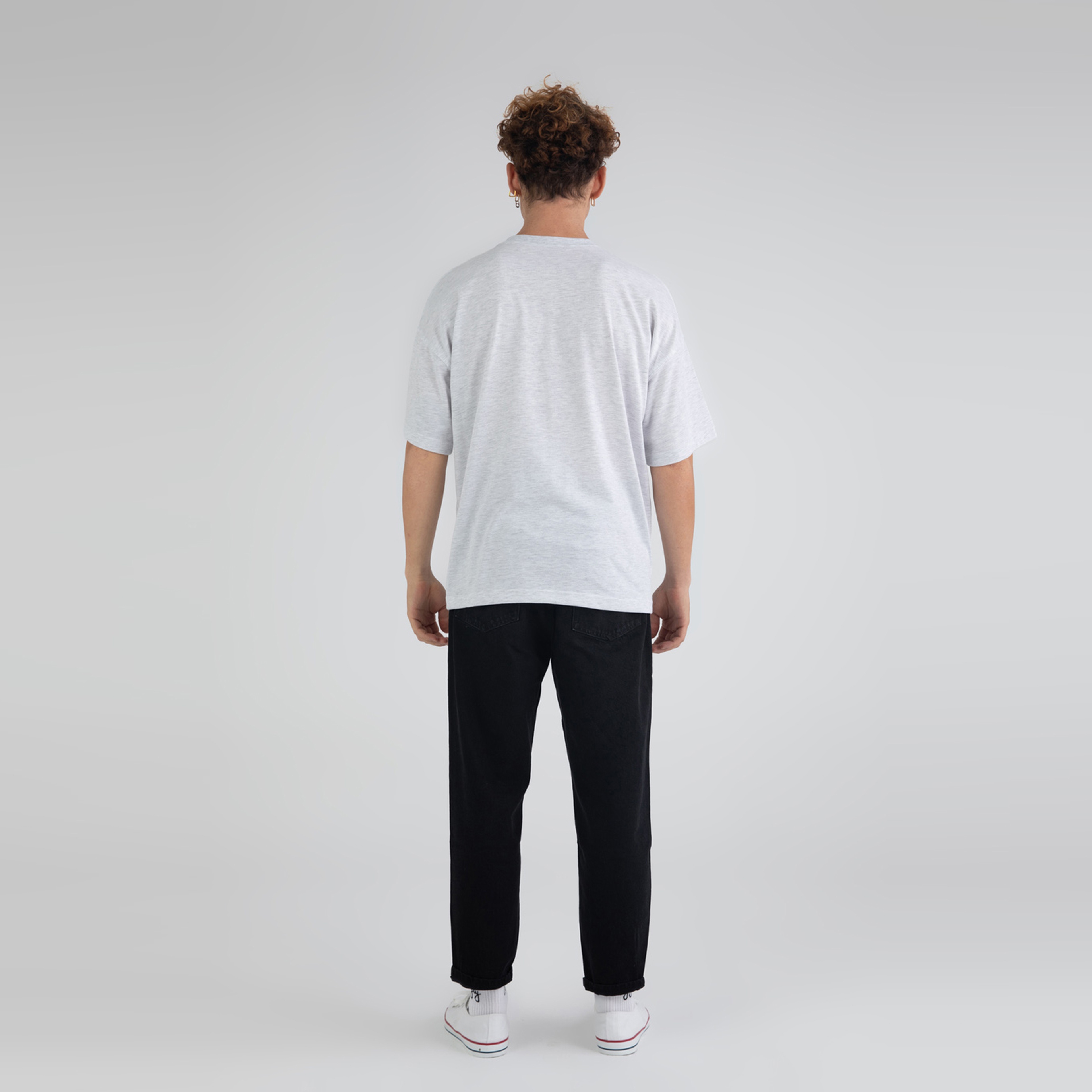 Fifty Pieces Oversize Erkek Gri T-Shirt