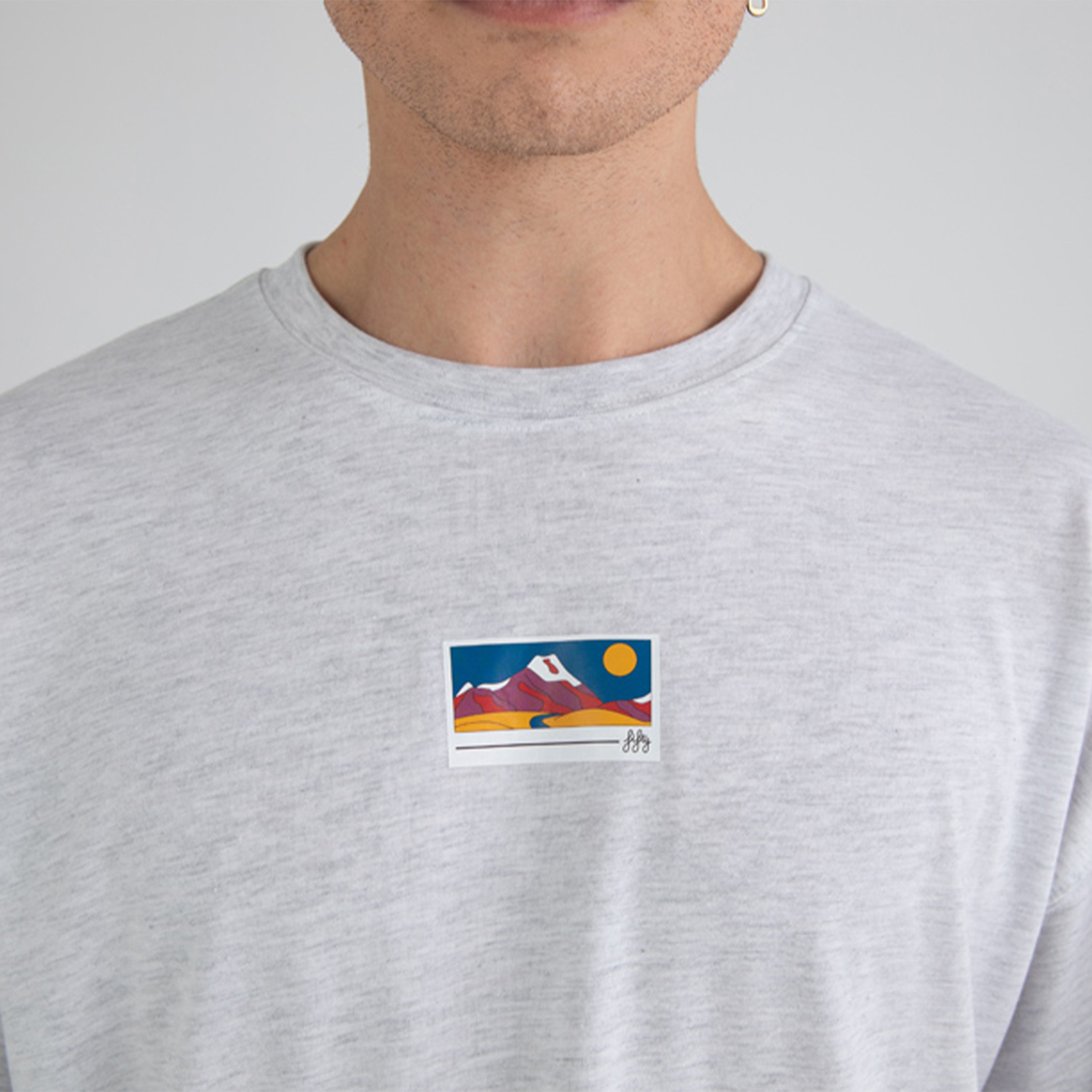 Fifty Pieces Oversize Erkek Gri T-Shirt