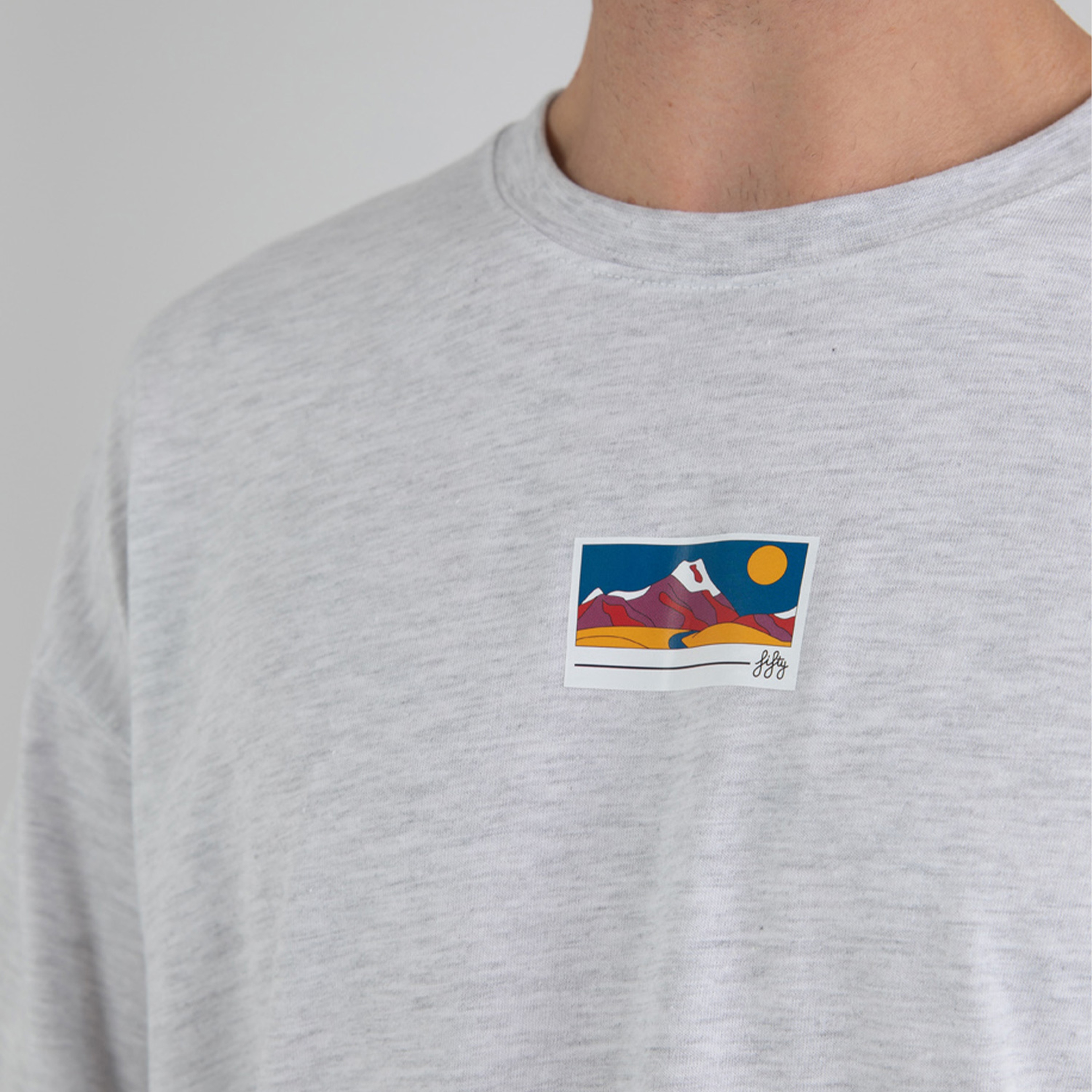 Fifty Pieces Oversize Erkek Gri T-Shirt