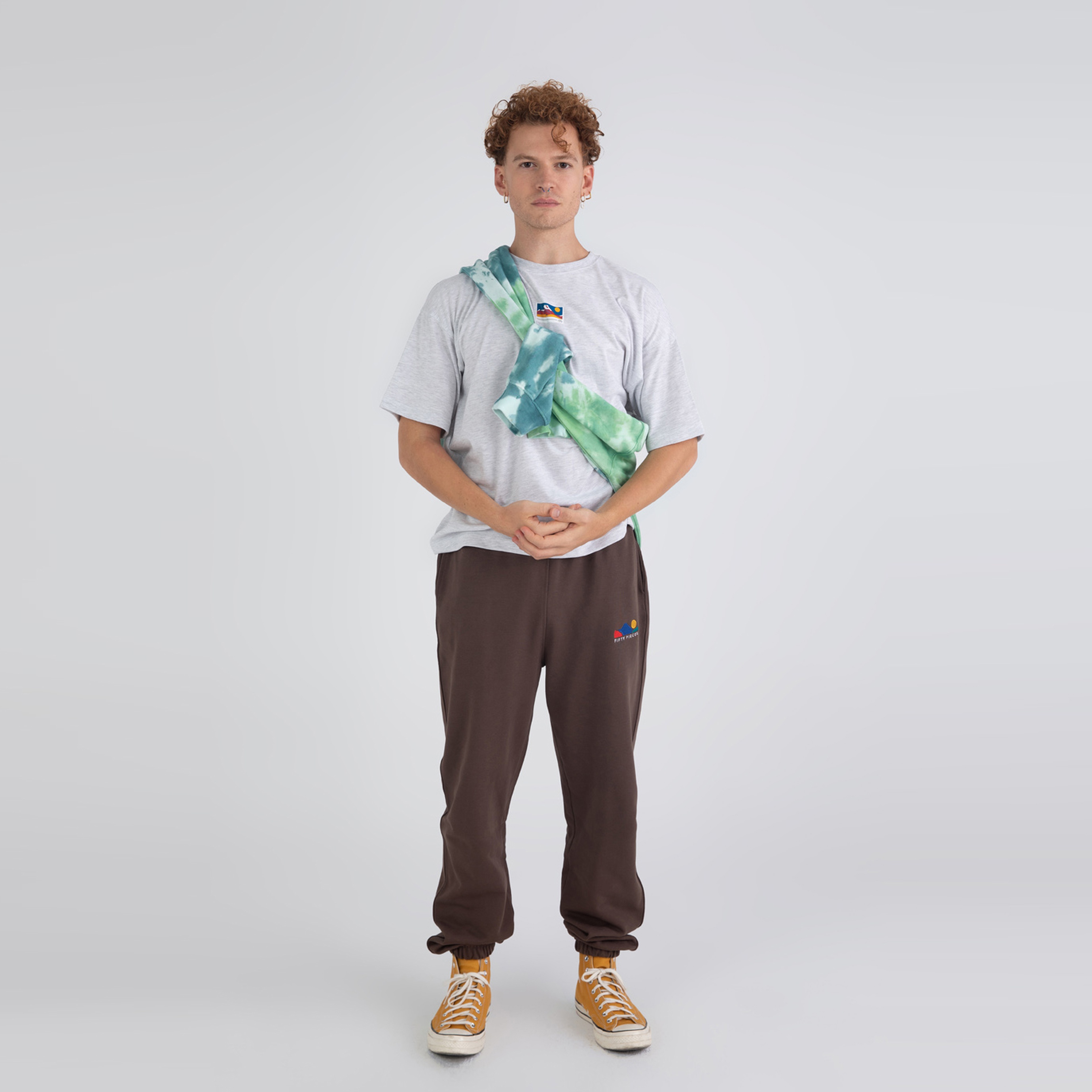 Fifty Pieces Oversize Erkek Gri T-Shirt