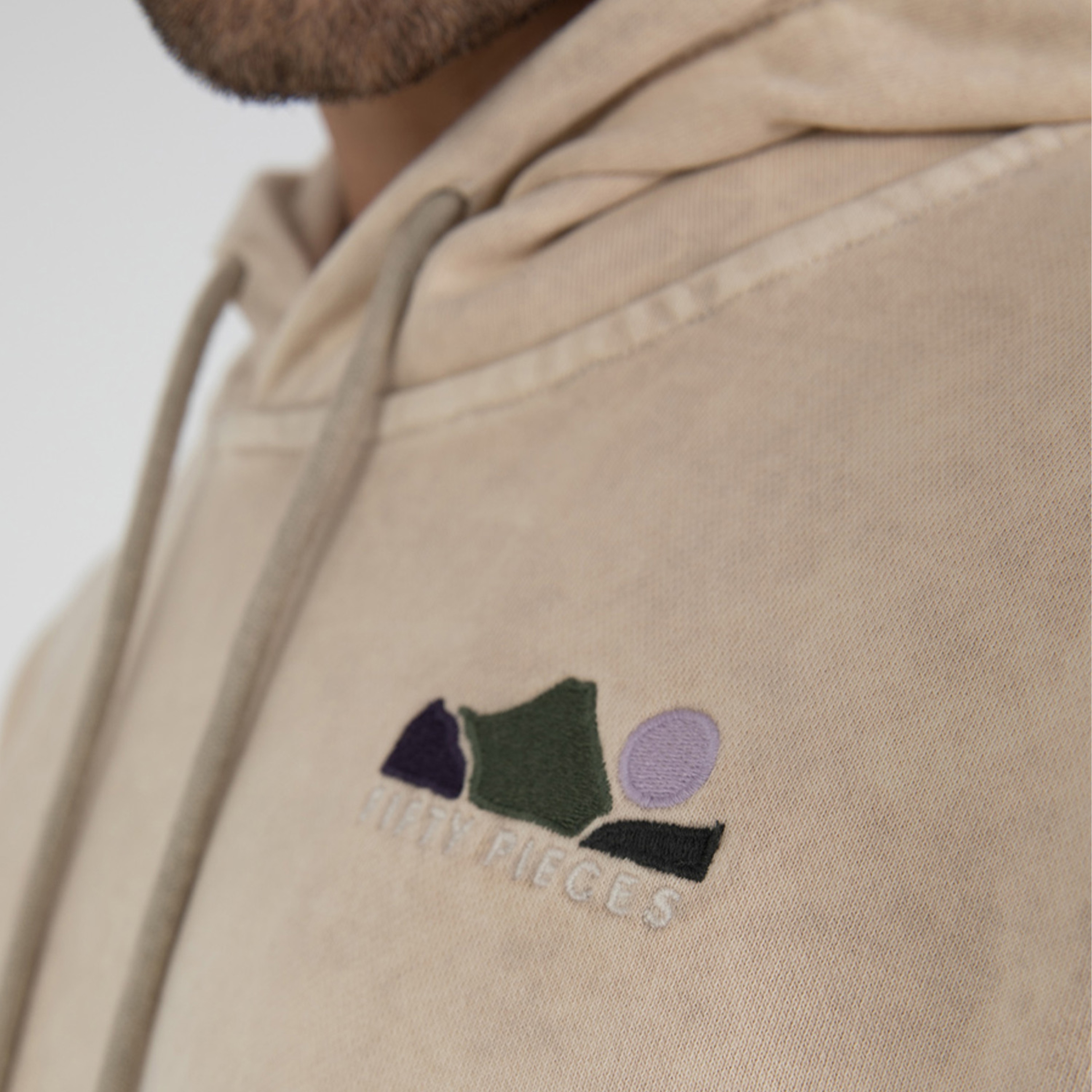 Fifty Pieces Oversize Erkek Krem Hoodie